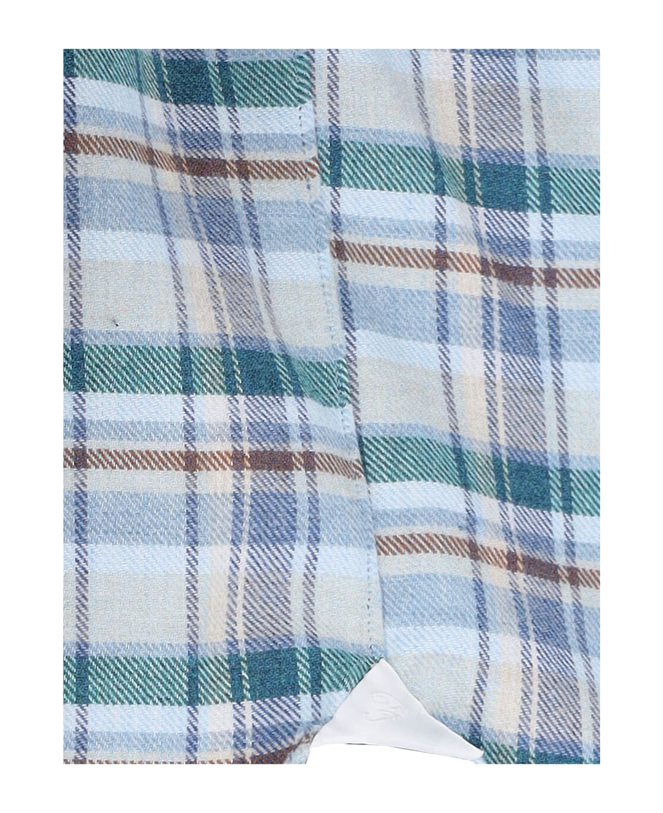 Finamore Check Shirt "oriana" - Light Blue