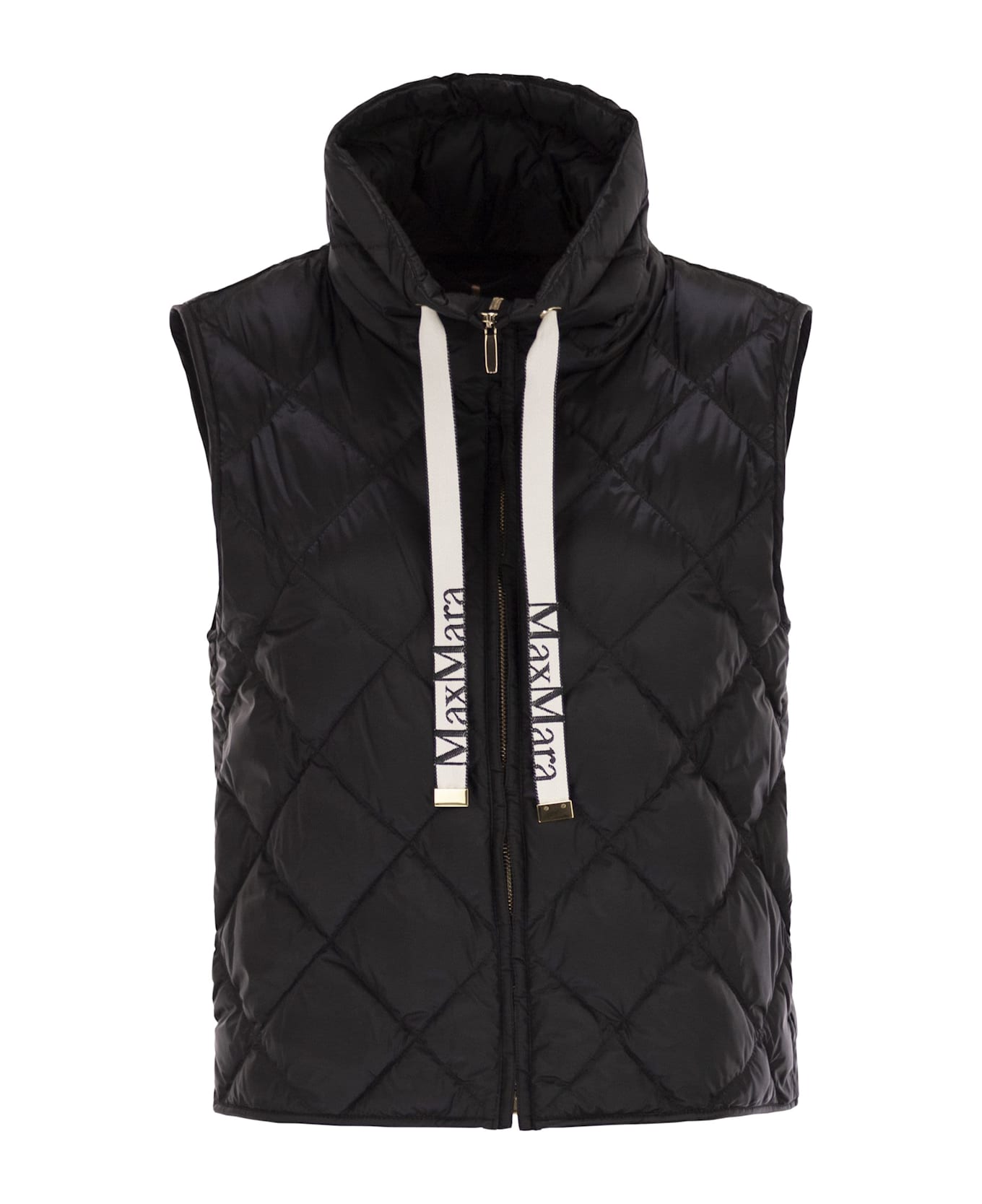 Max Mara The Cube Tegic - Drip-proof Canvas Padded Waistcoat - Black