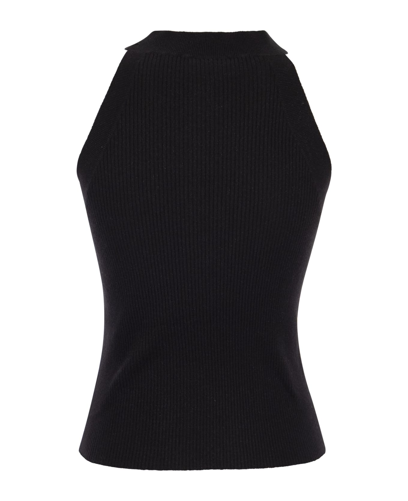 Brunello Cucinelli Cashmere And Silk Ribbed Knit Top - Black タンクトップ