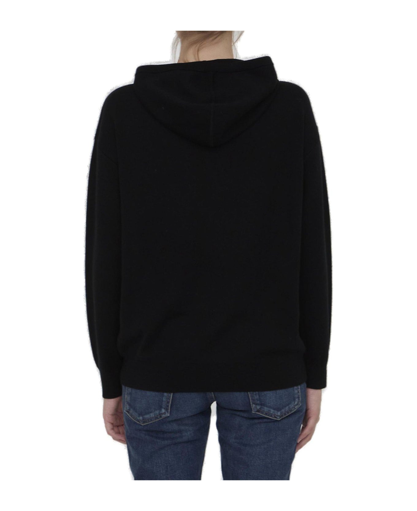 Max Mara Pamir Drawstring Long-sleeved Hoodie - Nero