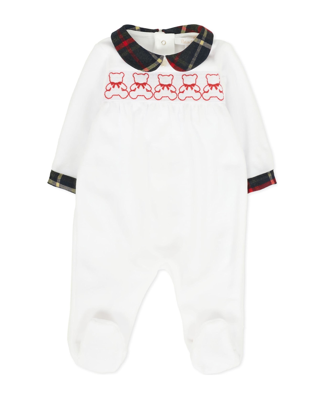 Patachou White Babygrow For Babykids With Teddy Bears - White