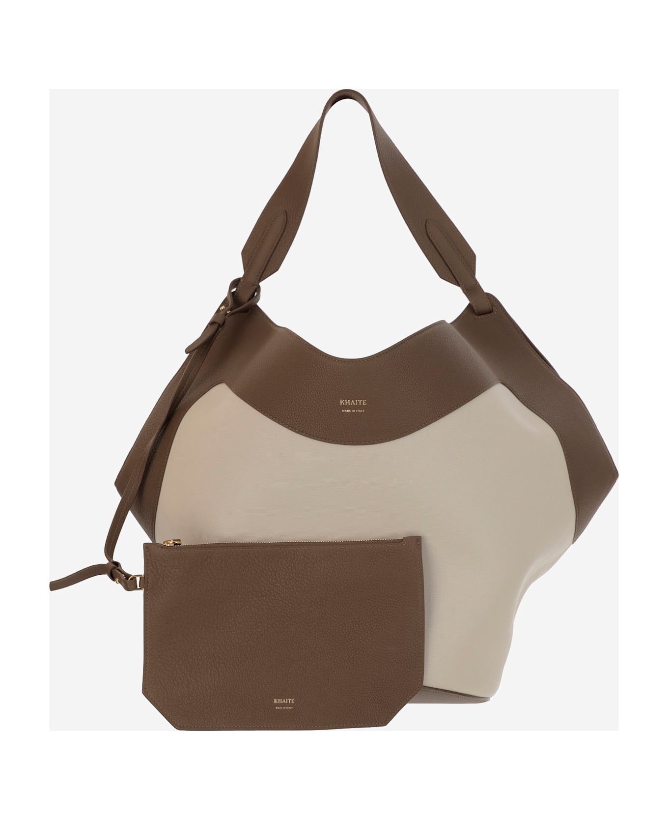Khaite Medium Lotus Tote - CREAM / DARK OLIVE