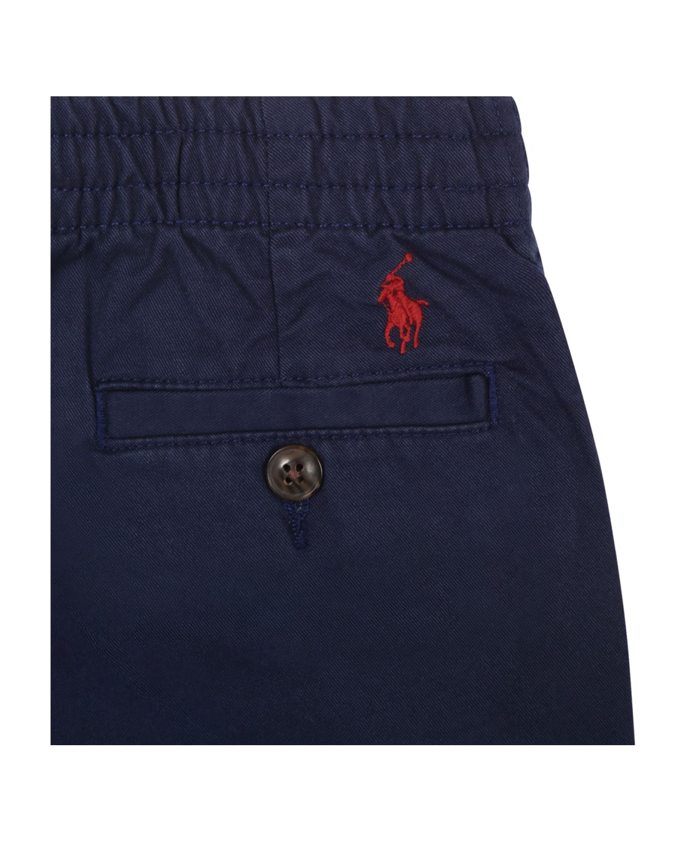 Ralph Lauren Blue Trousers For Boy With Horse - Blue ボトムス