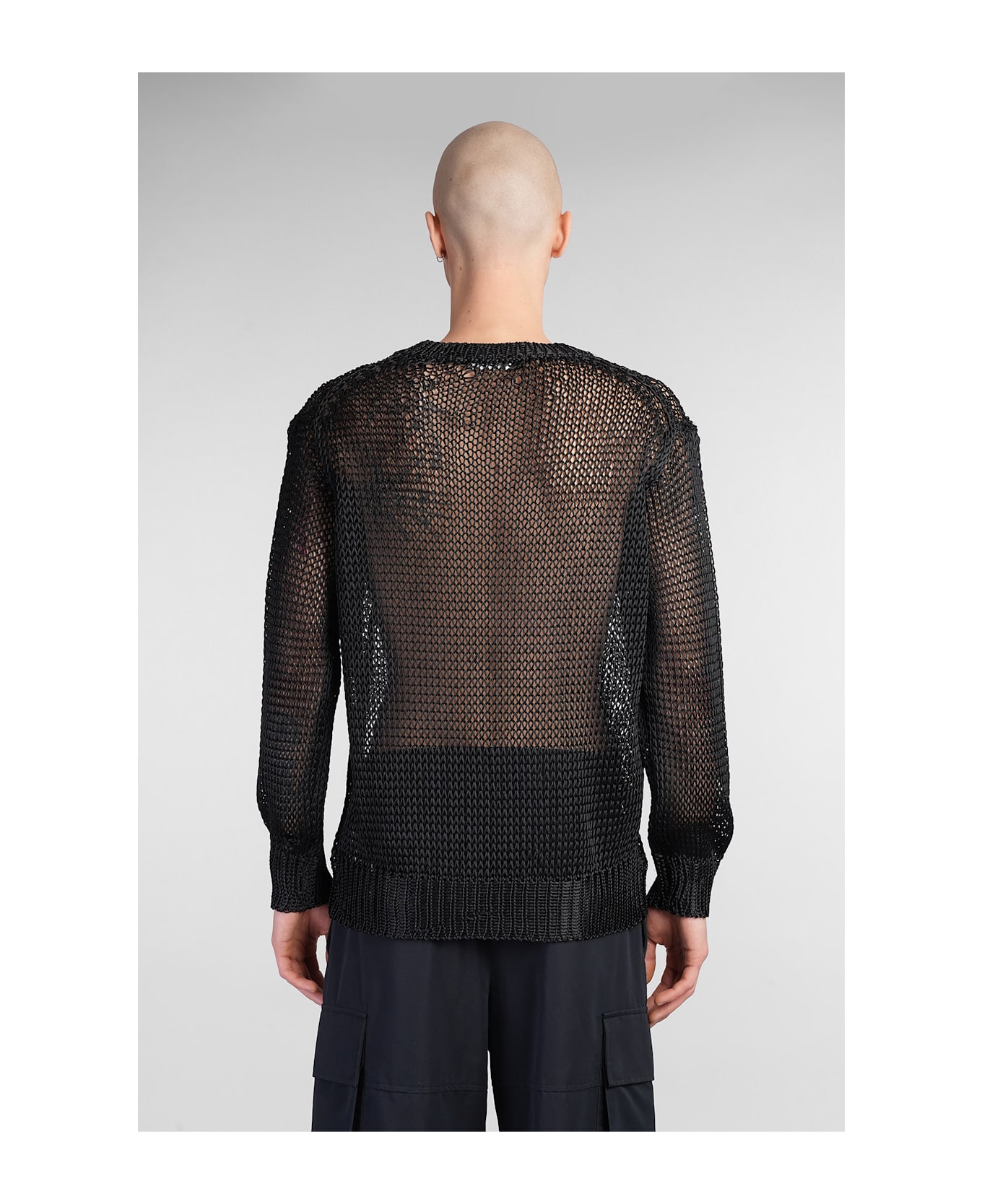 Jil Sander Cn Ls Jumper Knitwear In Black Silk - black