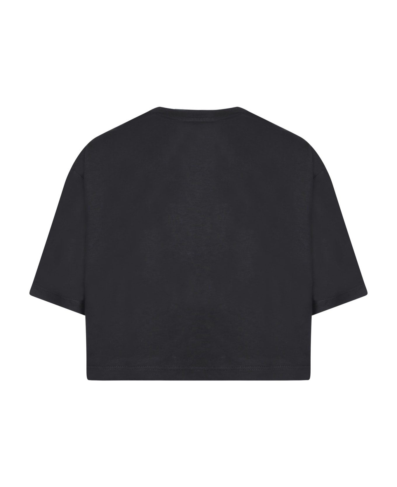 Balmain Black Cropped Logo T-shirt - Black