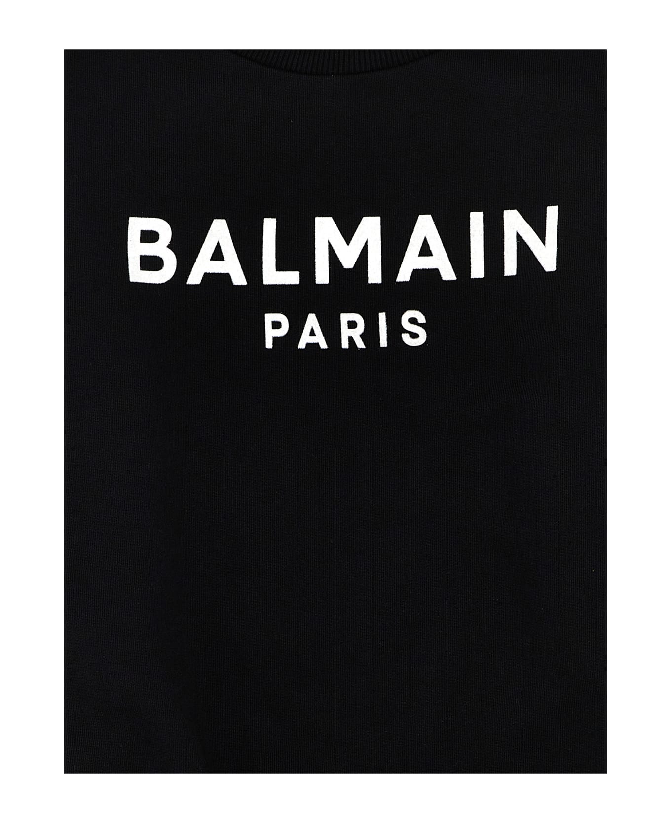 Balmain Flocked Logo Sweatshirt - Black/white