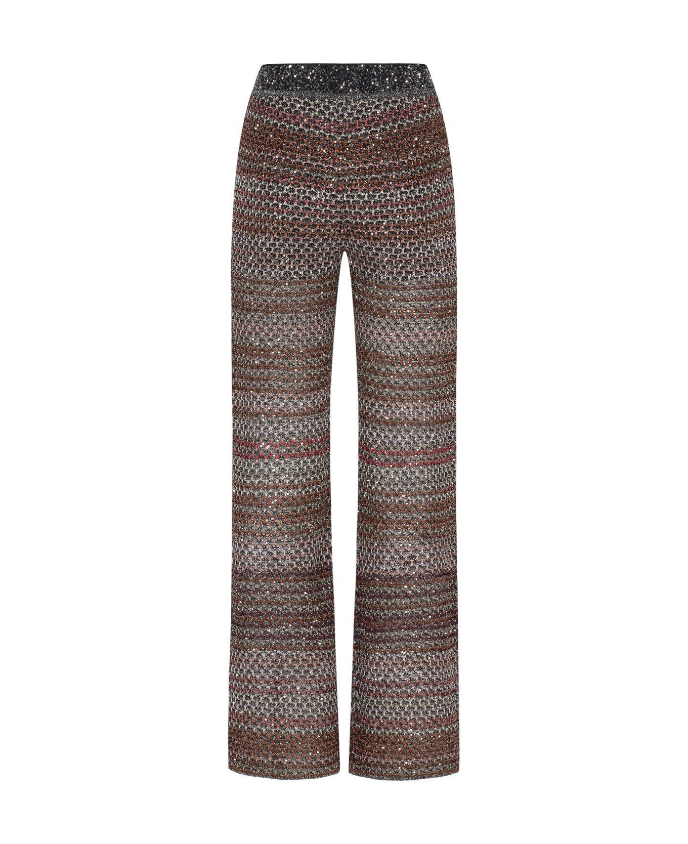 Missoni Sequin Embellished Flared Knitted Trousers - MultiColour ボトムス