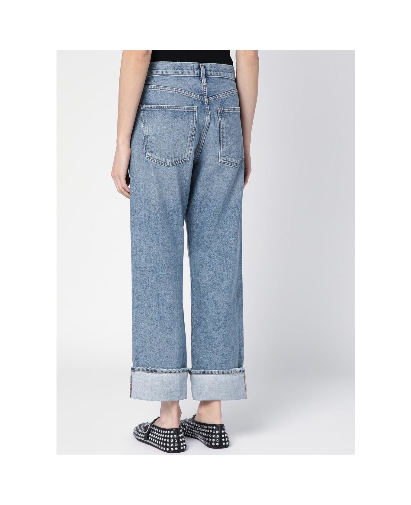 AGOLDE Light Blue Fran Jeans In Organic Denim With Turn-ups - BLUE