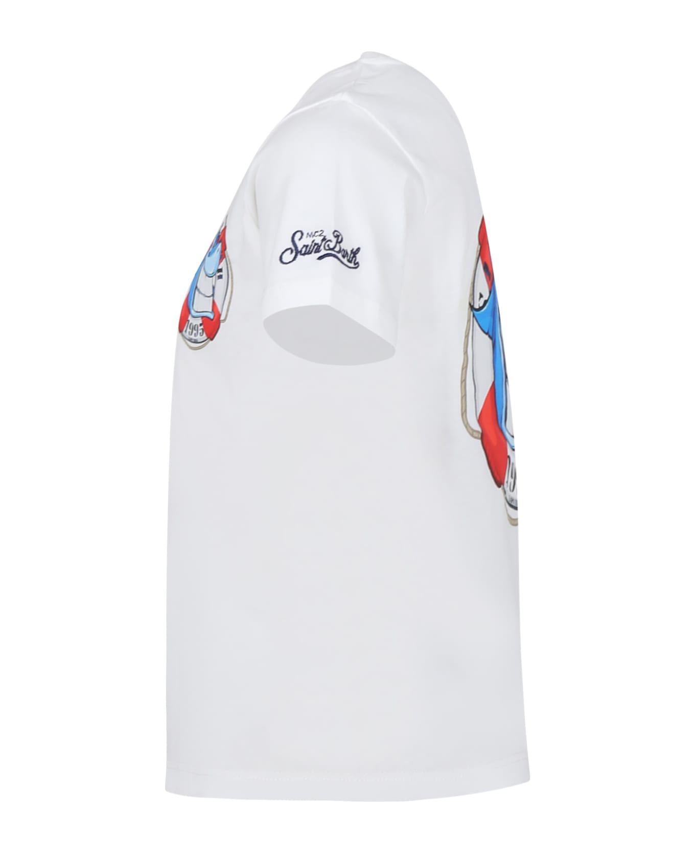 MC2 Saint Barth White T-shirt For Boy With Shark And Logo - White Tシャツ＆ポロシャツ