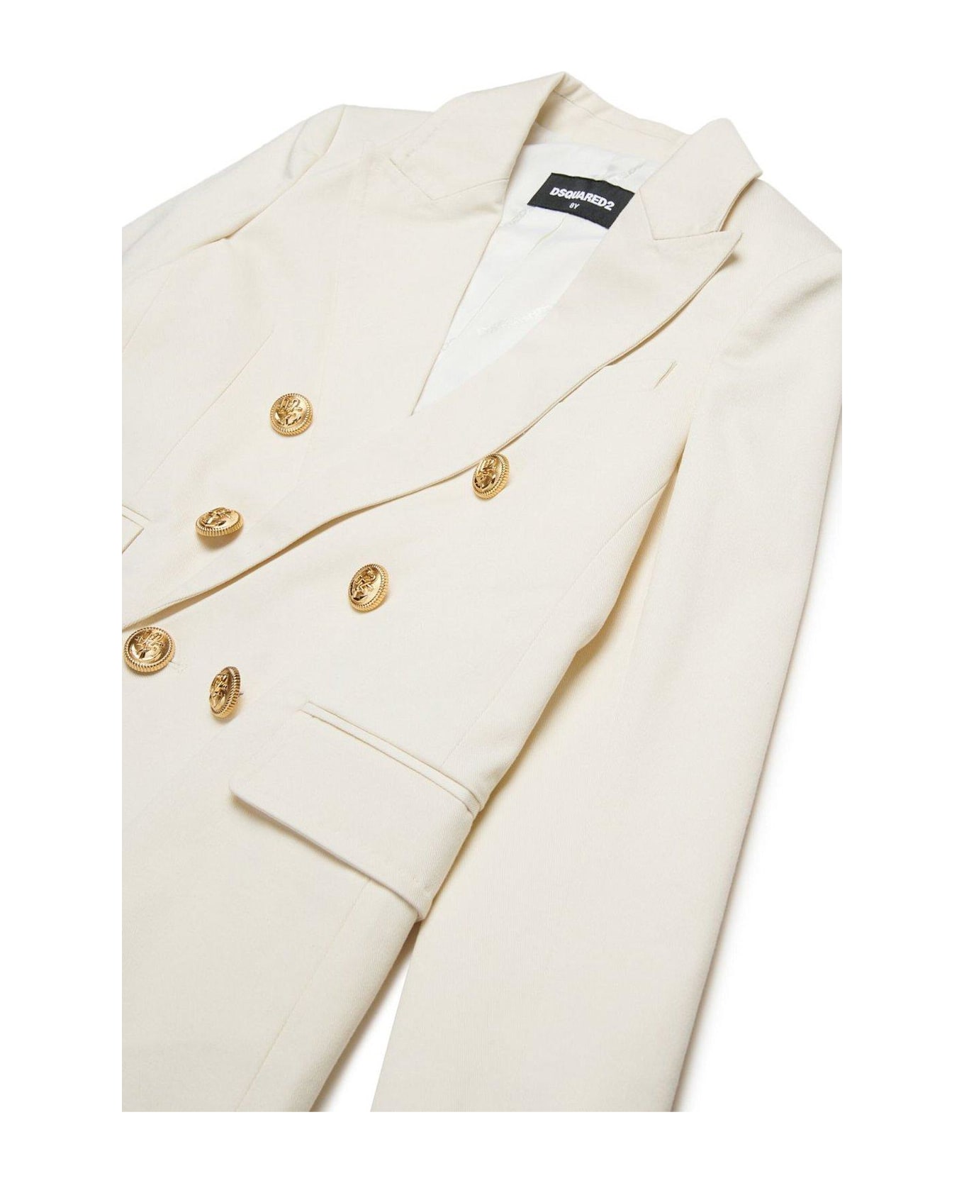 Dsquared2 Double Breasted Long Sleeved Jacket - White