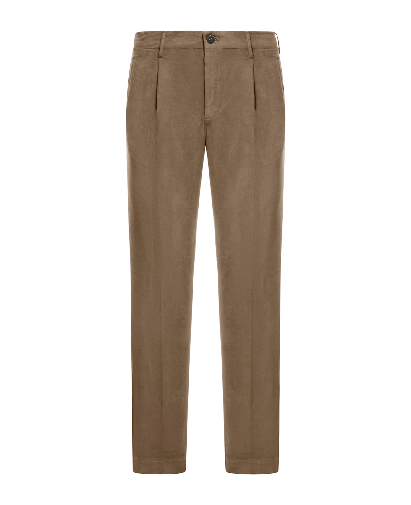 Incotex Cotton Trousers With Pleats - Nude & Neutrals