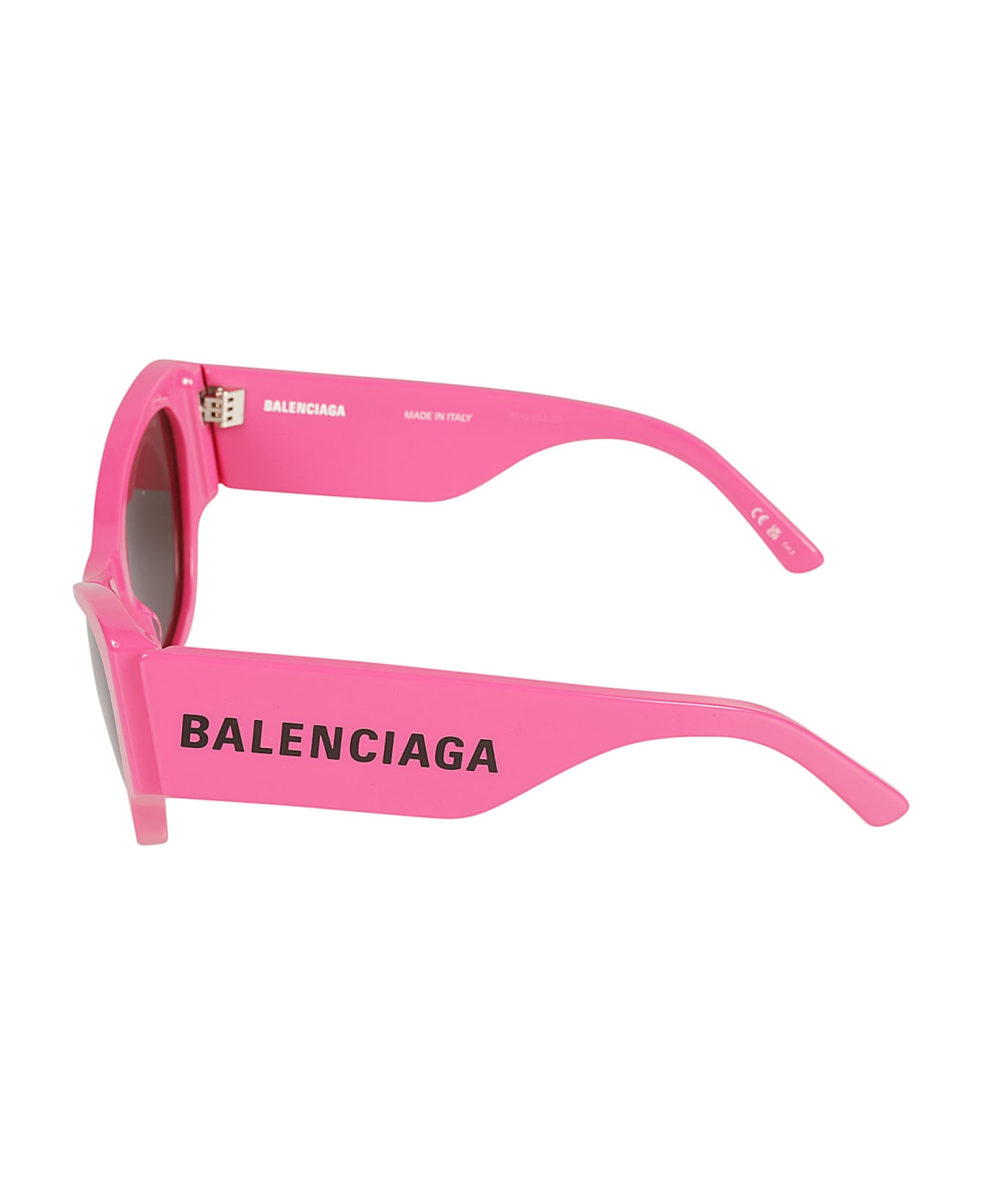 Balenciaga Eyewear Logo Sided Sunglasses - Fuchsia/Grey サングラス