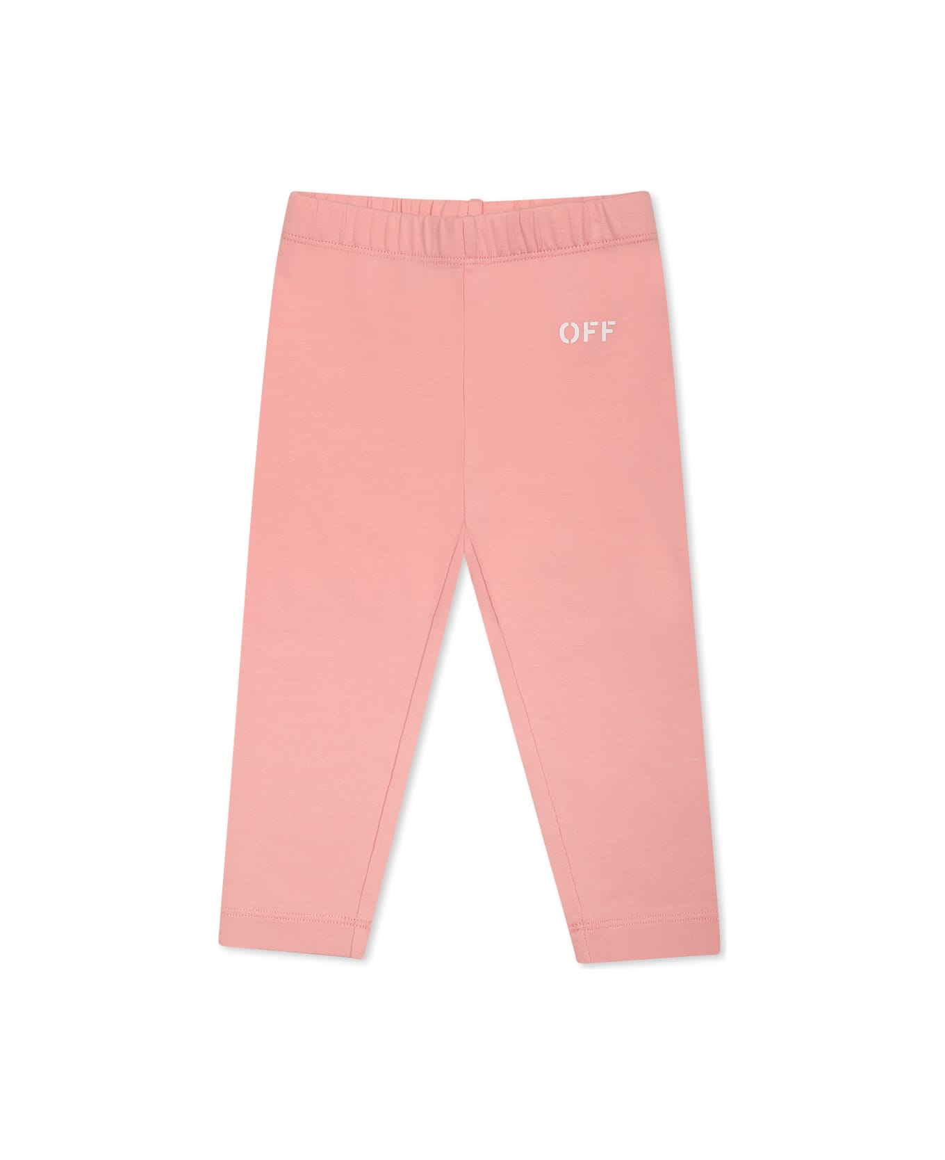 Off-White Pink Leggings For Baby Girl With Logo - PINK