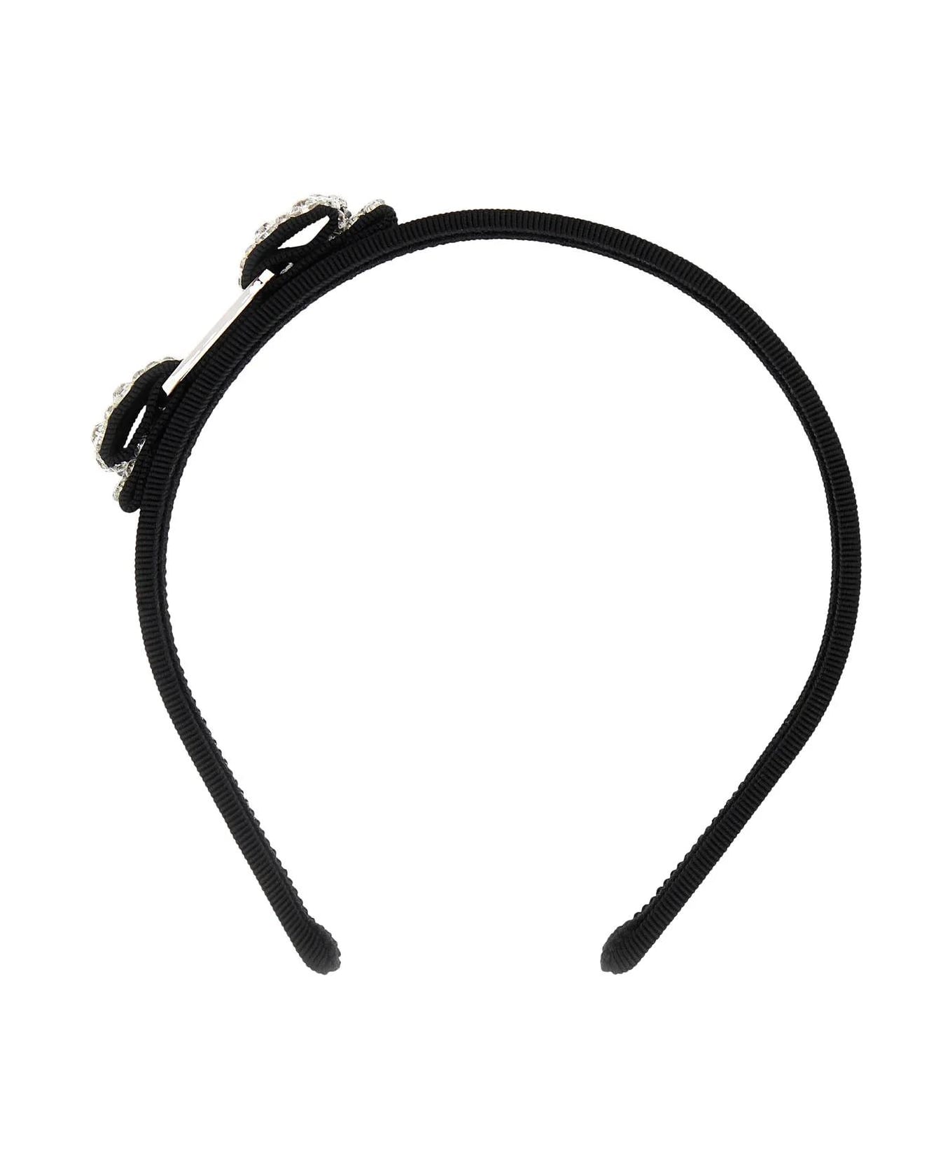 Ferragamo Black Gross Grain Headband - BLACK