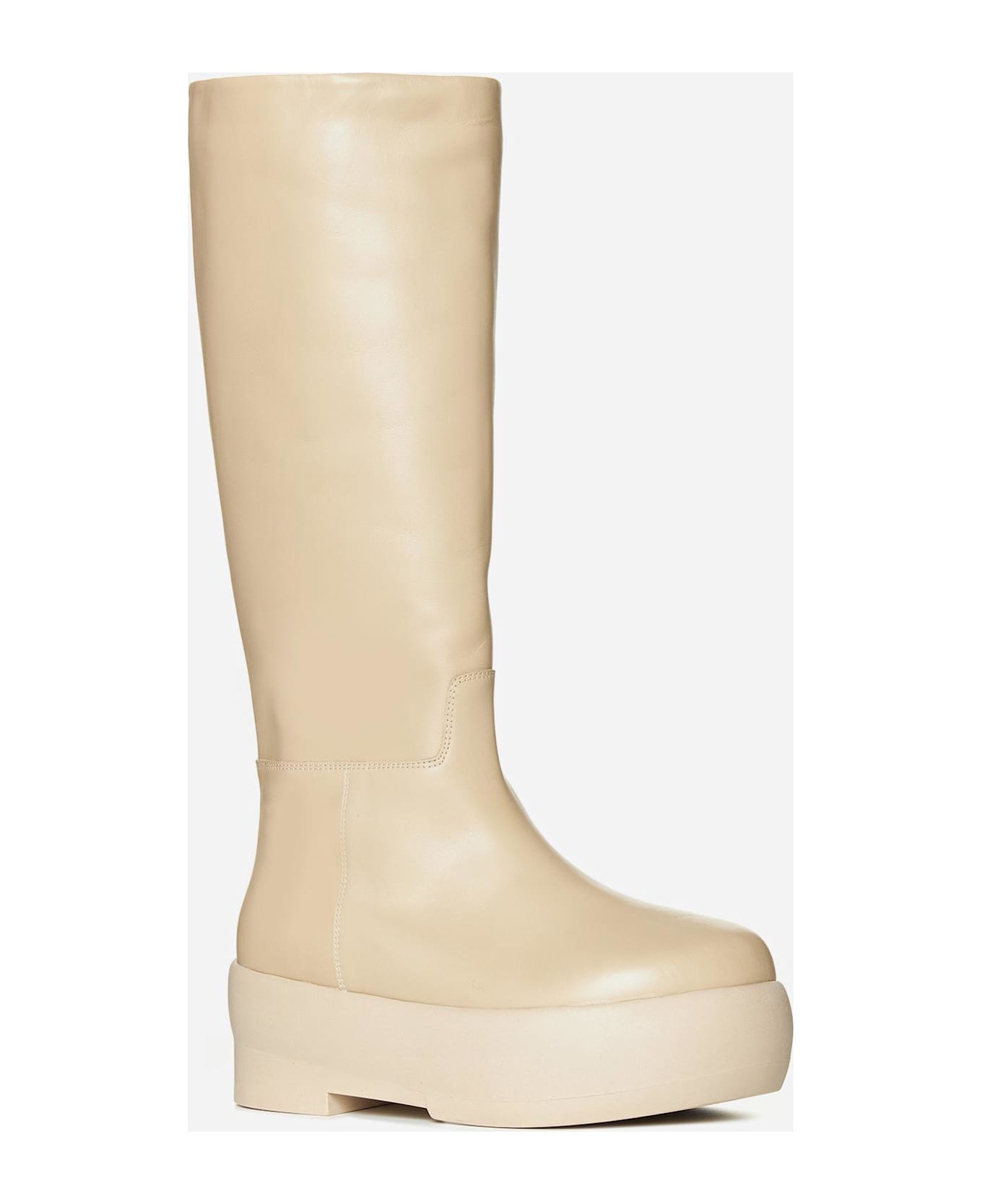 GIA BORGHINI Leather Boots - Beige