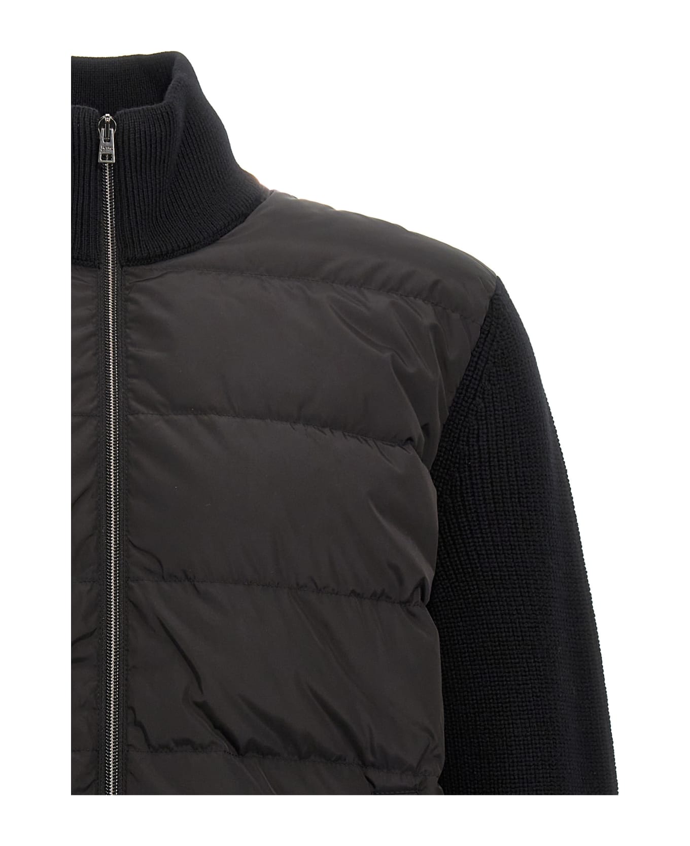 Herno Two-material Puffer Jacket - Black