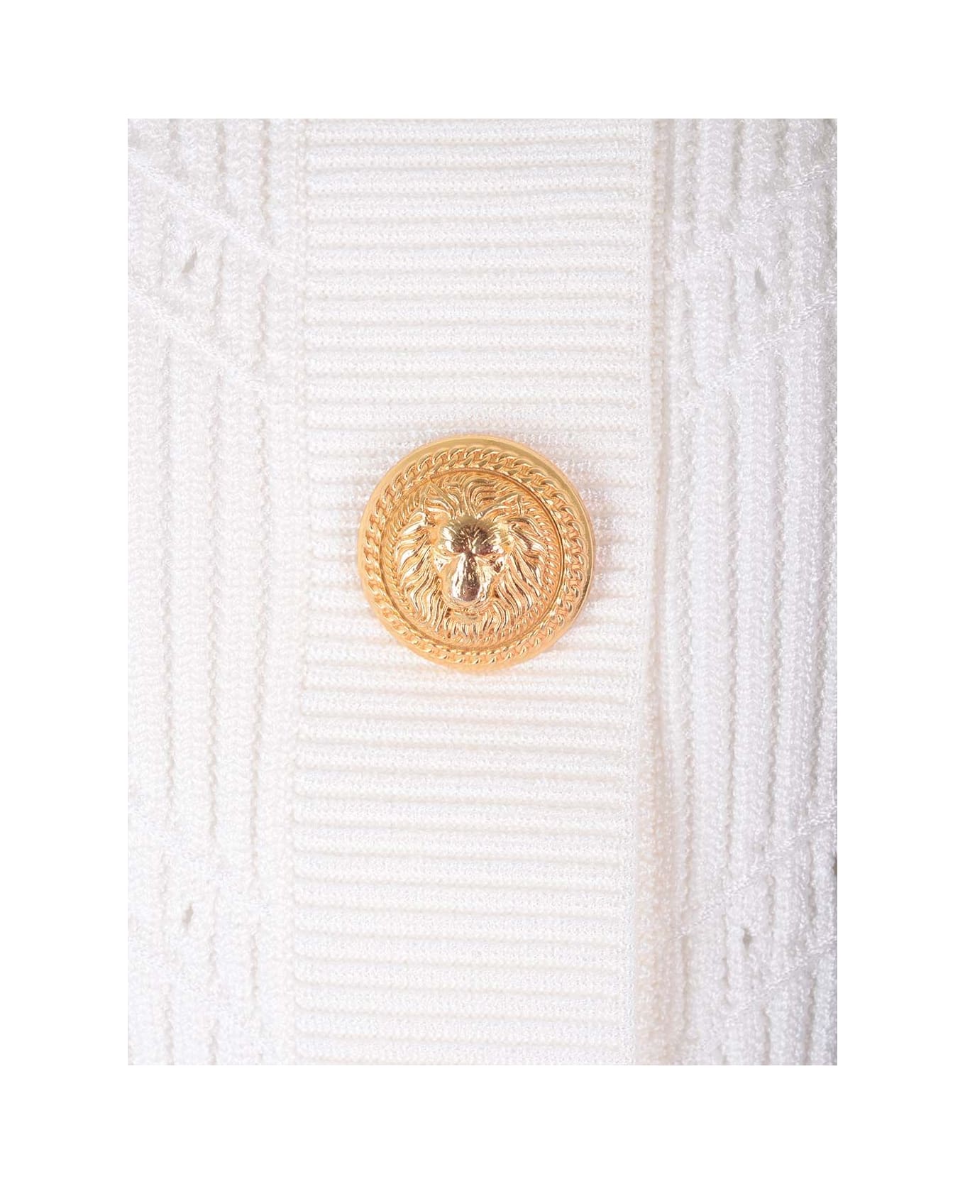 Balmain Short Knitted Cardigan - White