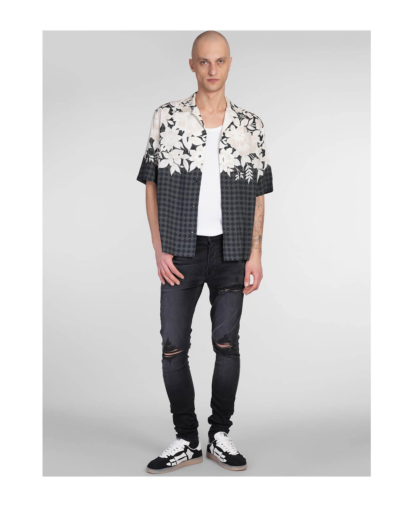 Shirt In Black Viscose - Thumbnail 3