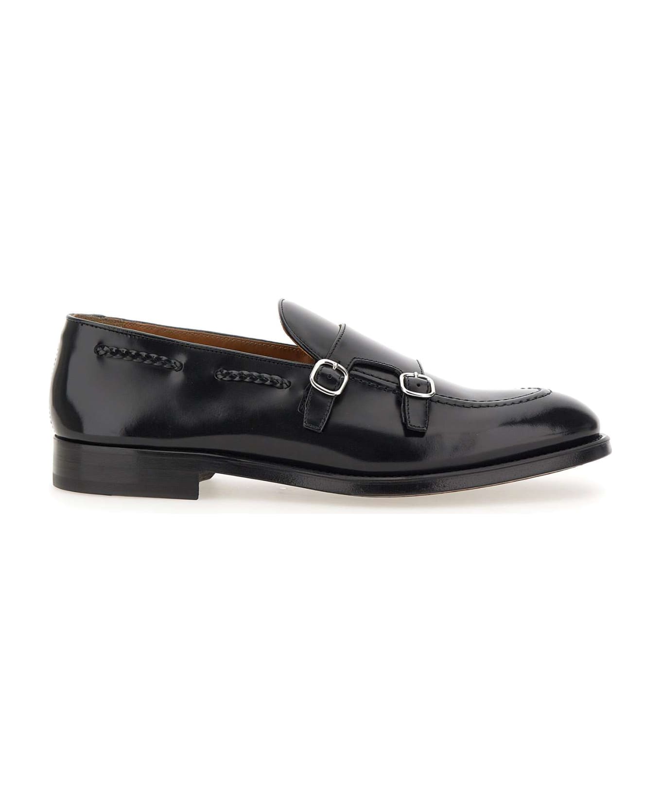 Doucal's "horse" Leather Moccasins - BLACK
