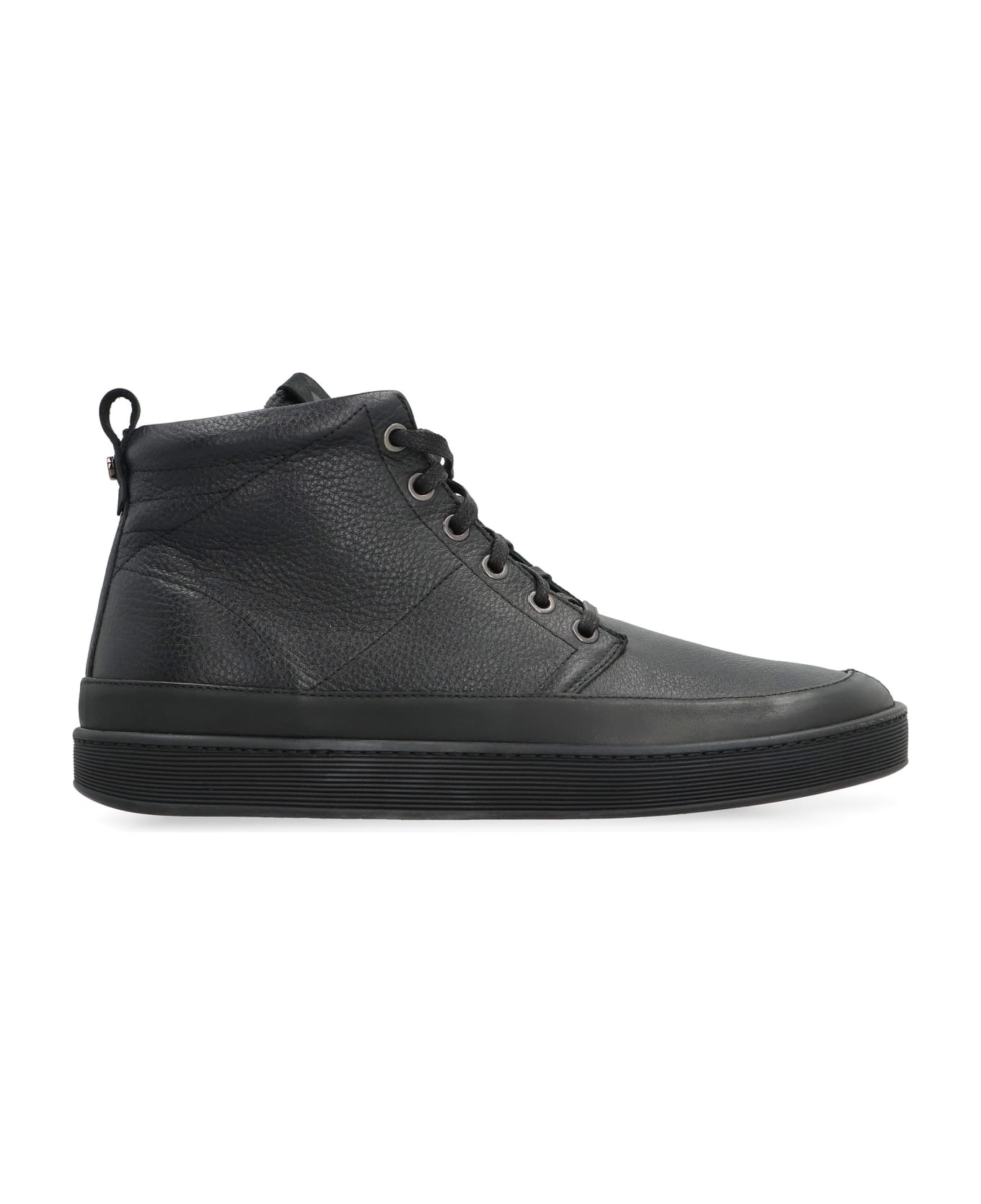 Volta Leather High-top Sneakers - black