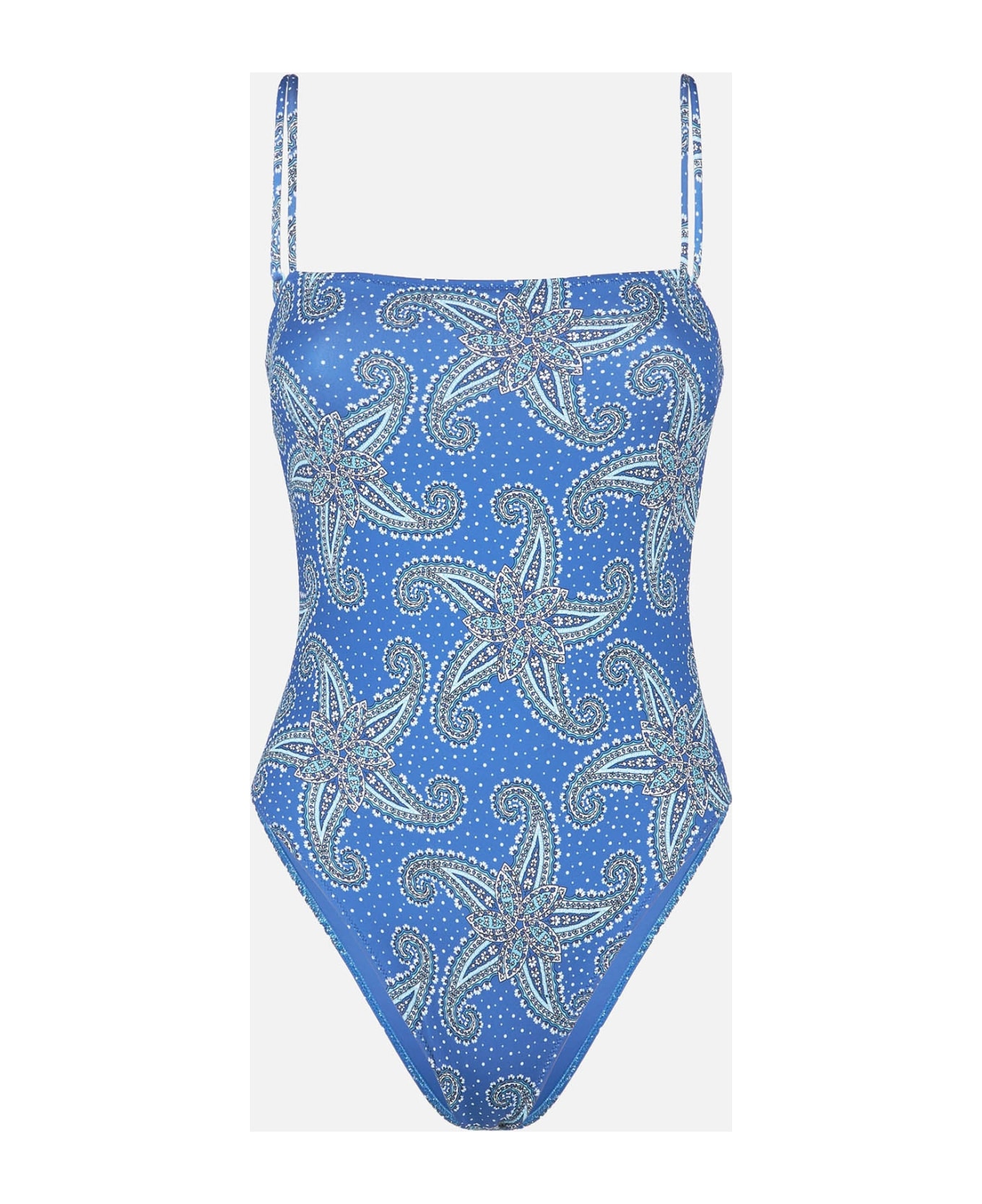 MC2 Saint Barth Woman One Piece Swimsuit With Paisley Star Print - BLUE ワンピース
