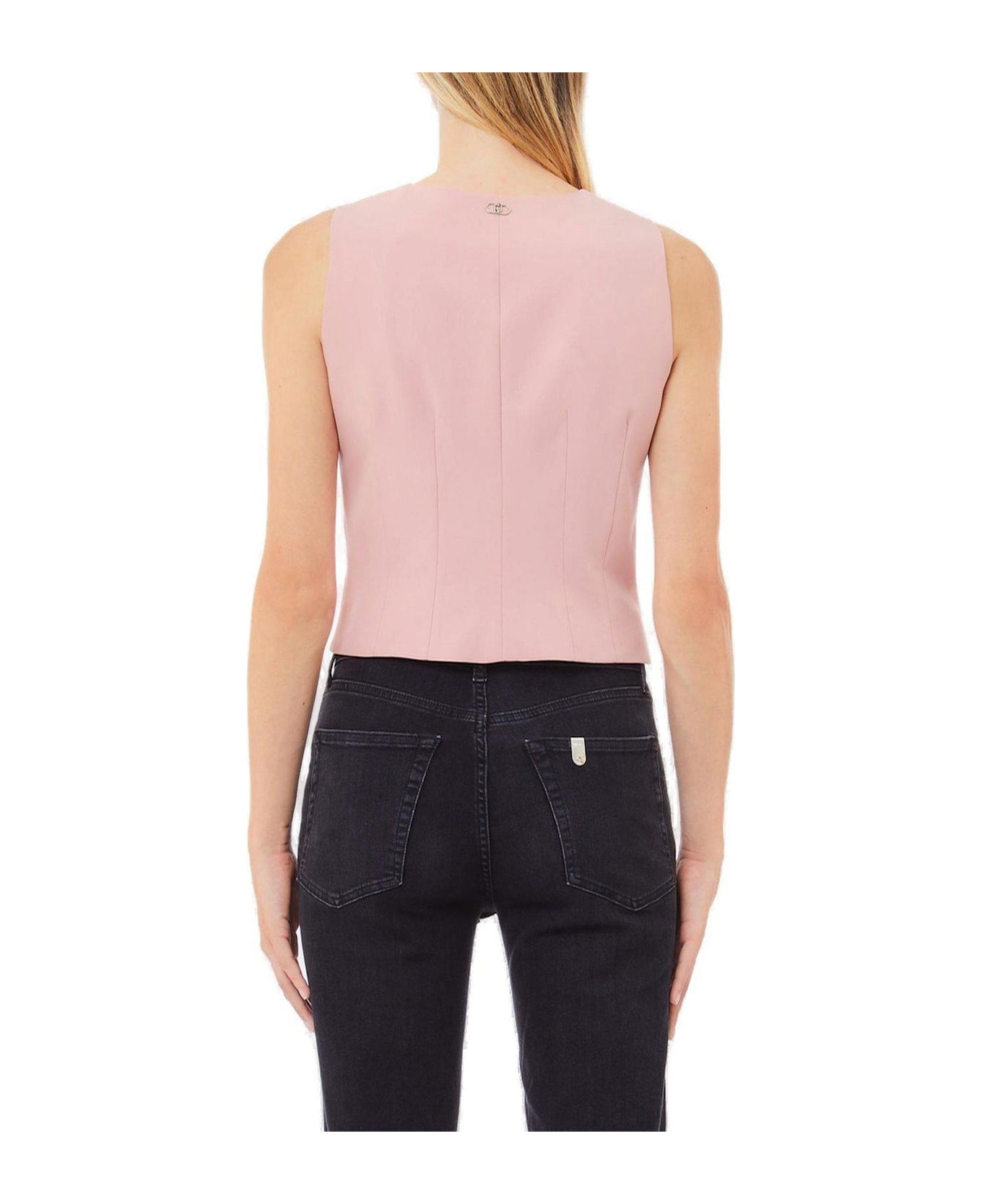 Liu-Jo Buttoned Sweetheart-neck Vest - Rosa