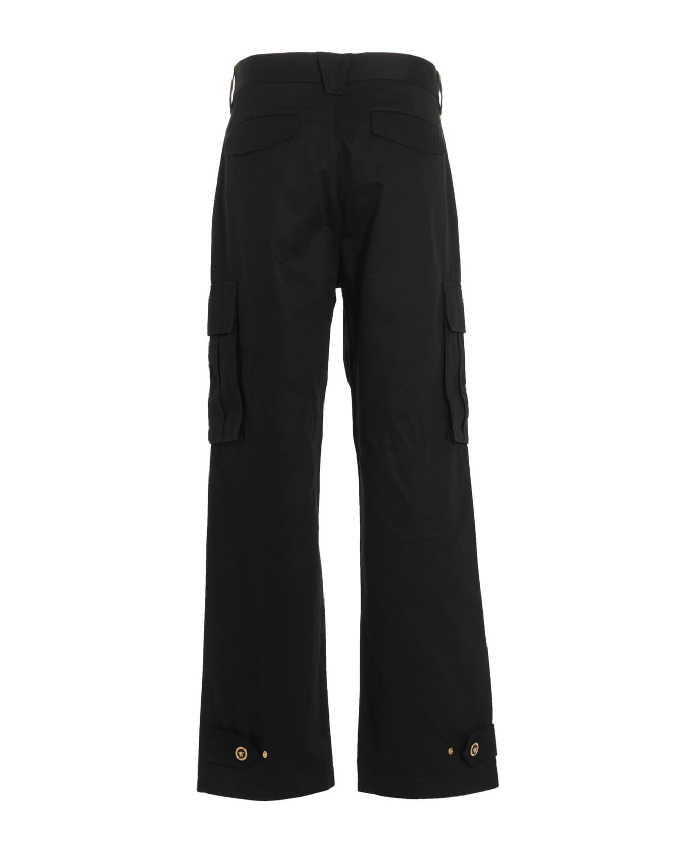 Versace Logo Button Trousers - BLACK