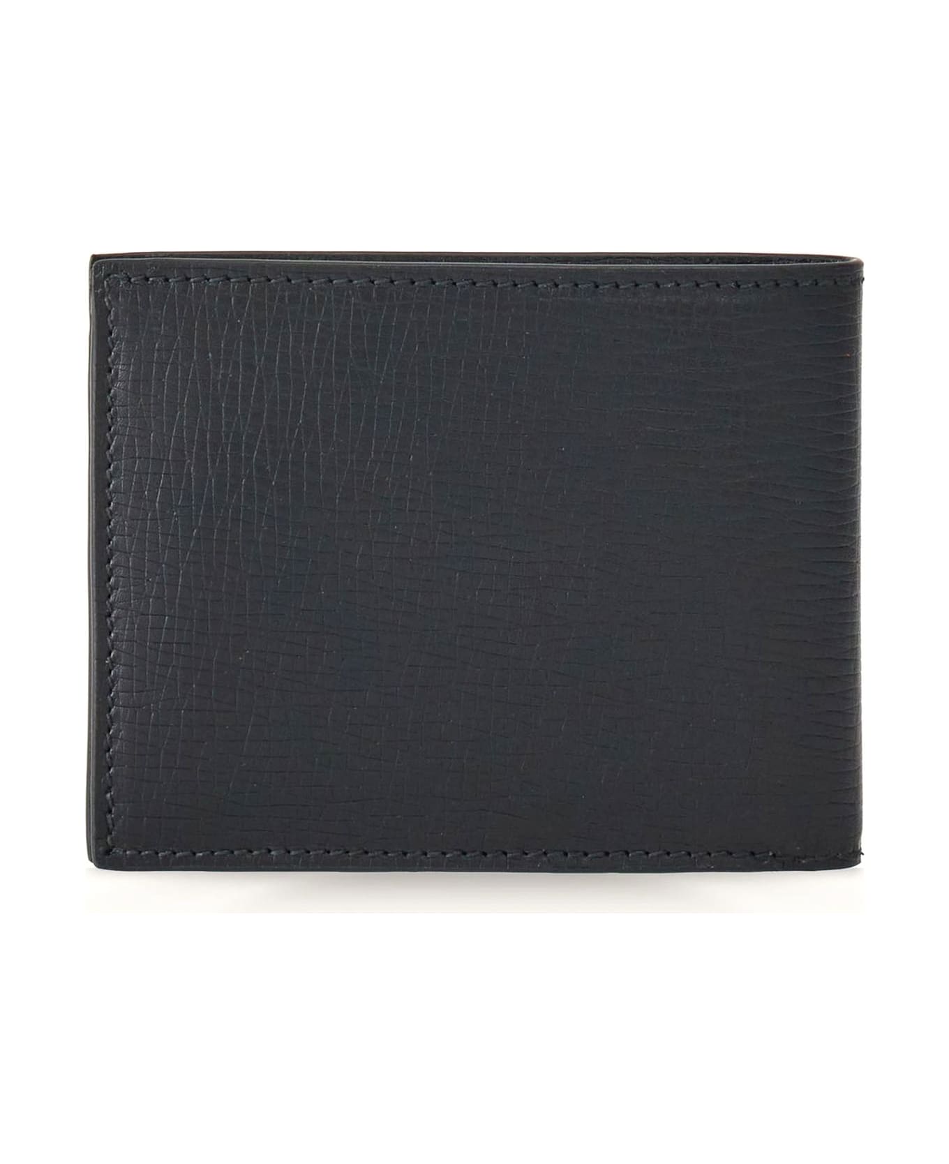 Ferragamo Grained Calfskin Leather Wallet - Black