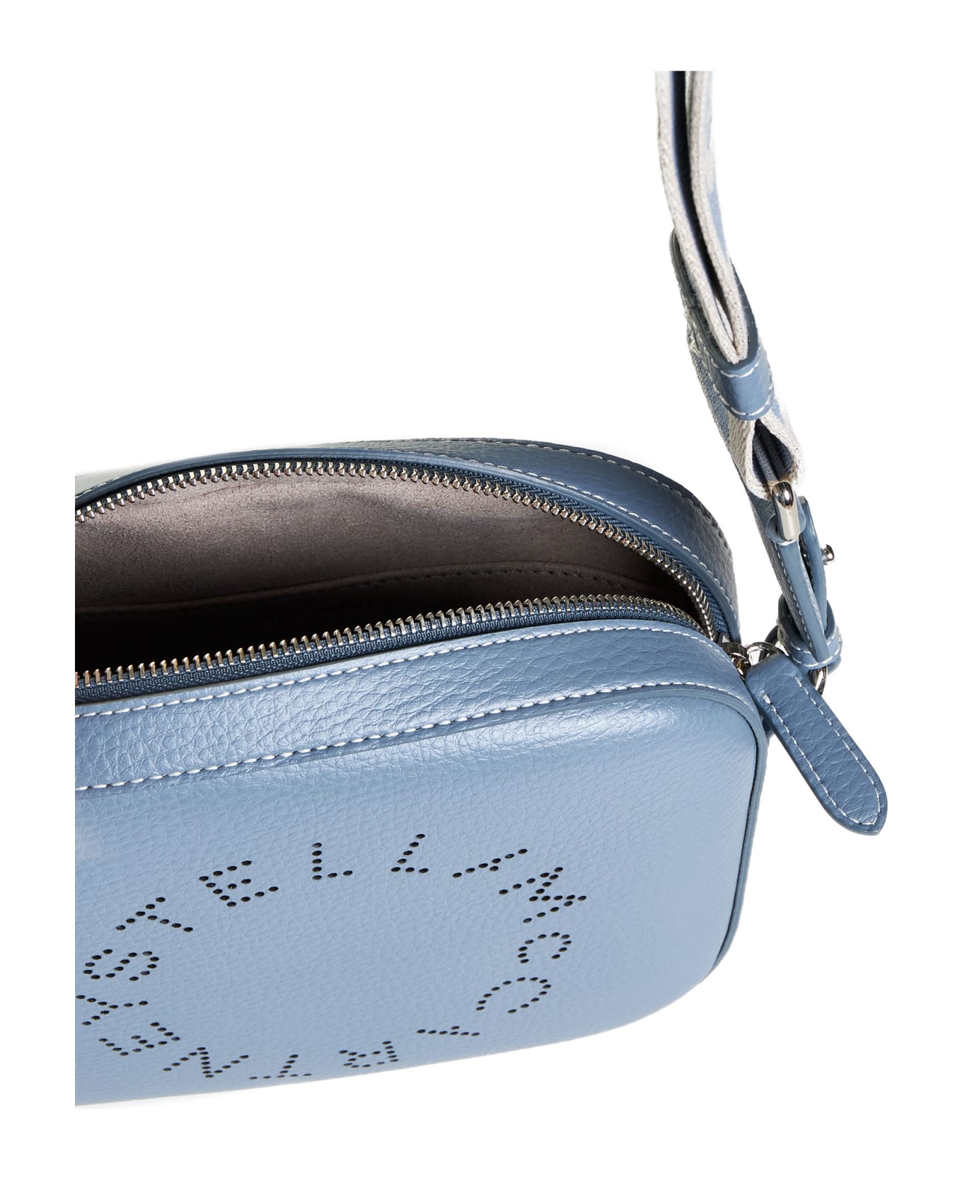 Stella McCartney Mini Camera Bag With Logo - Blue grey