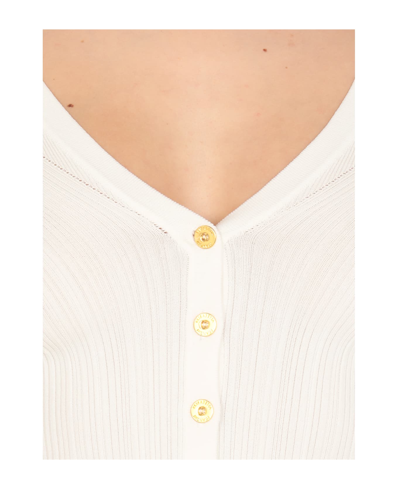 Elisabetta Franchi Viscose Blend Cardigan - Ivory