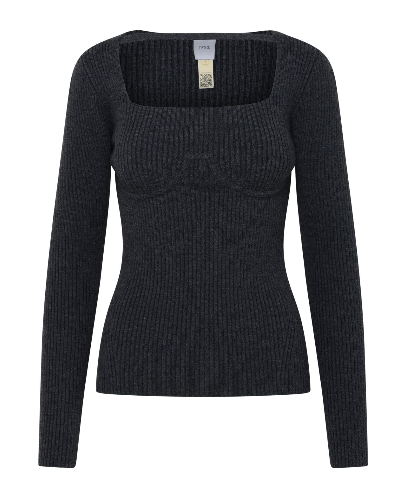 Patou Grey Wool Sweater - Grey