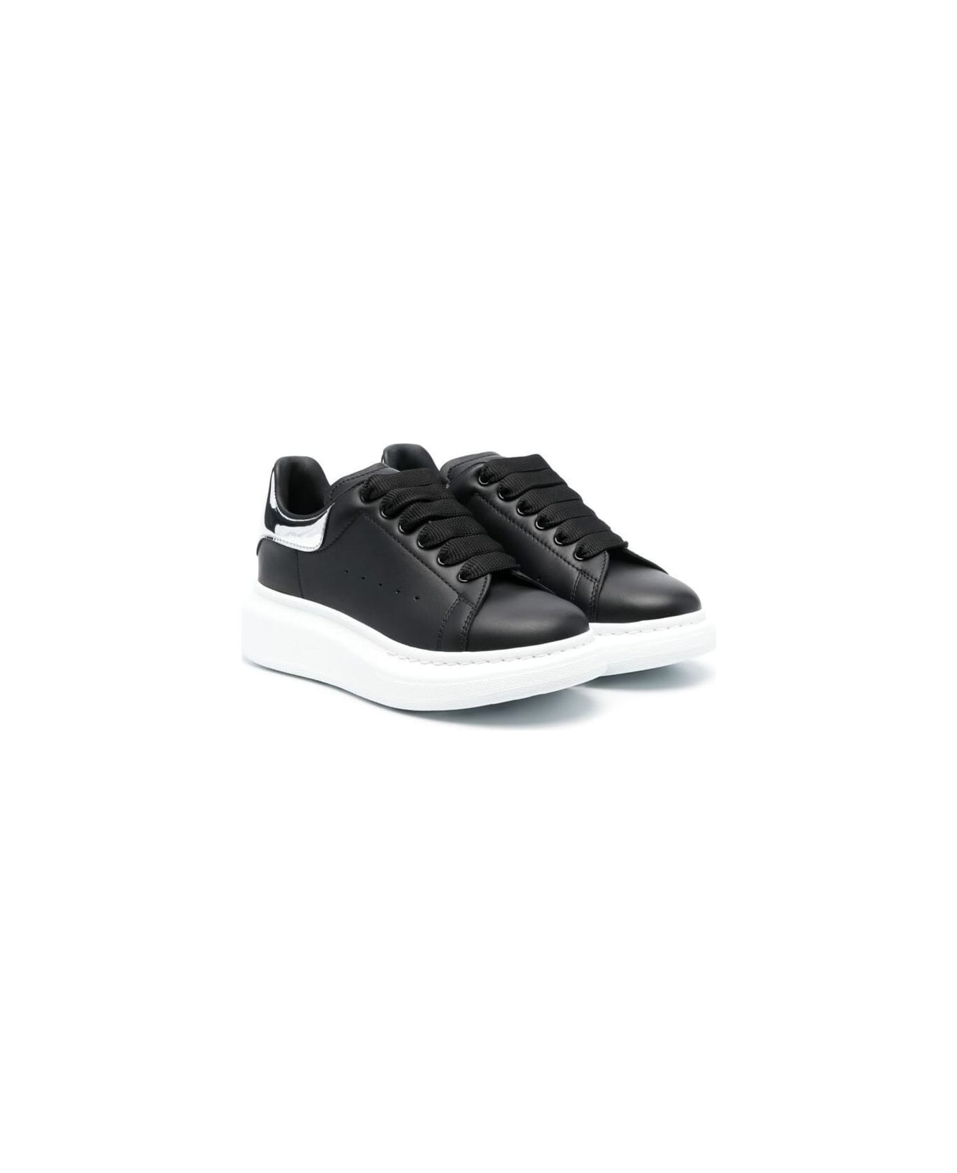 Alexander McQueen Black Lace-up Sneakers In Calf Leather - Black