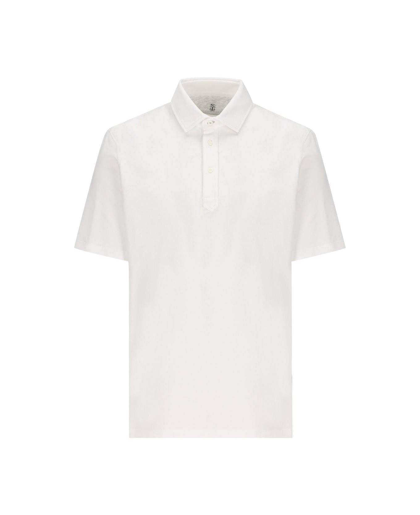 Brunello Cucinelli Short-sleeved Polo Shirt - WHITE