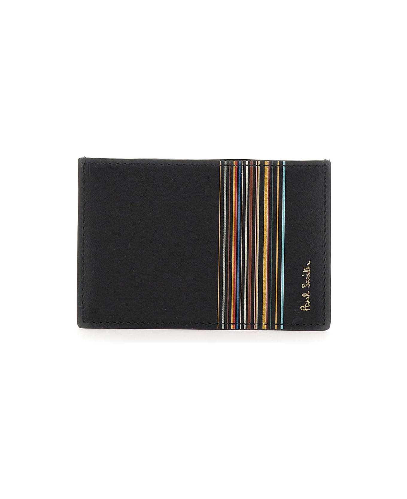 Paul Smith Signature Stripe Block Card Holder - BLACK
