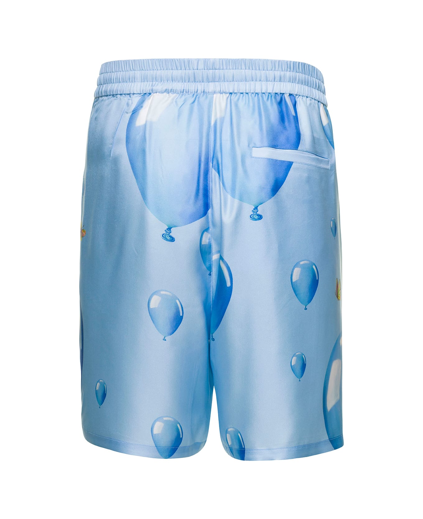 3.Paradis Light-blue Shorts With Balloon Print All-over In Polyester Man - Light blue