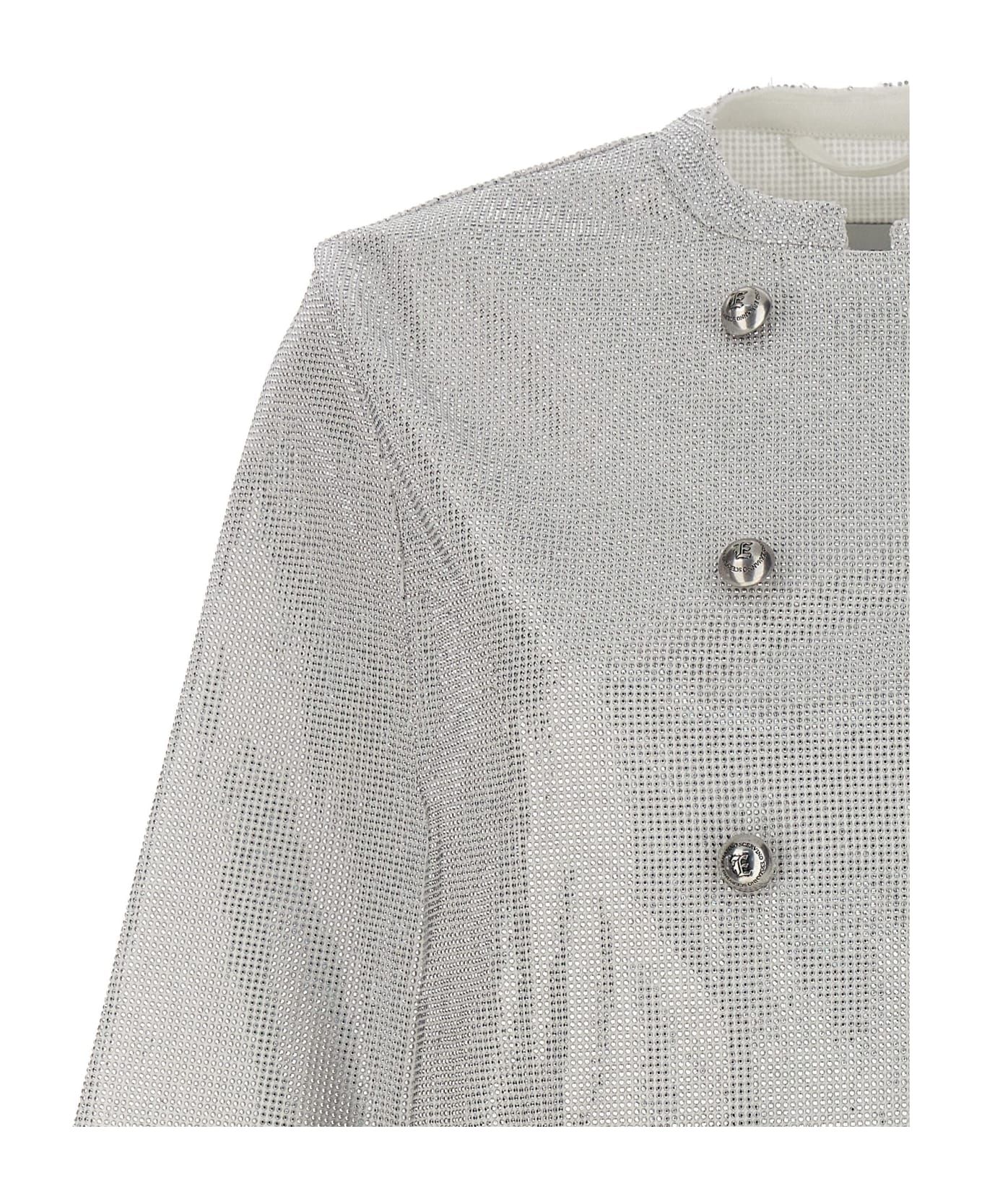 Ermanno Scervino Rhinestone Blazer Jacket - Silver