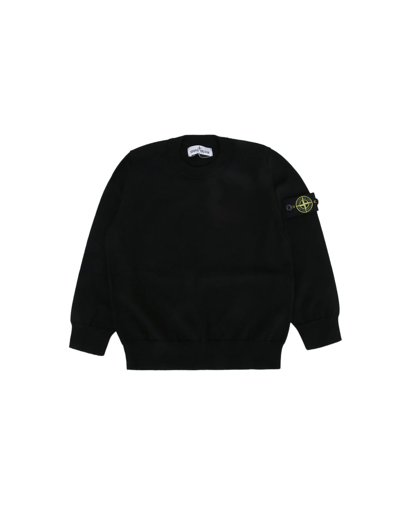 Stone Island Junior Sweatshirt With Compass Motif - Black