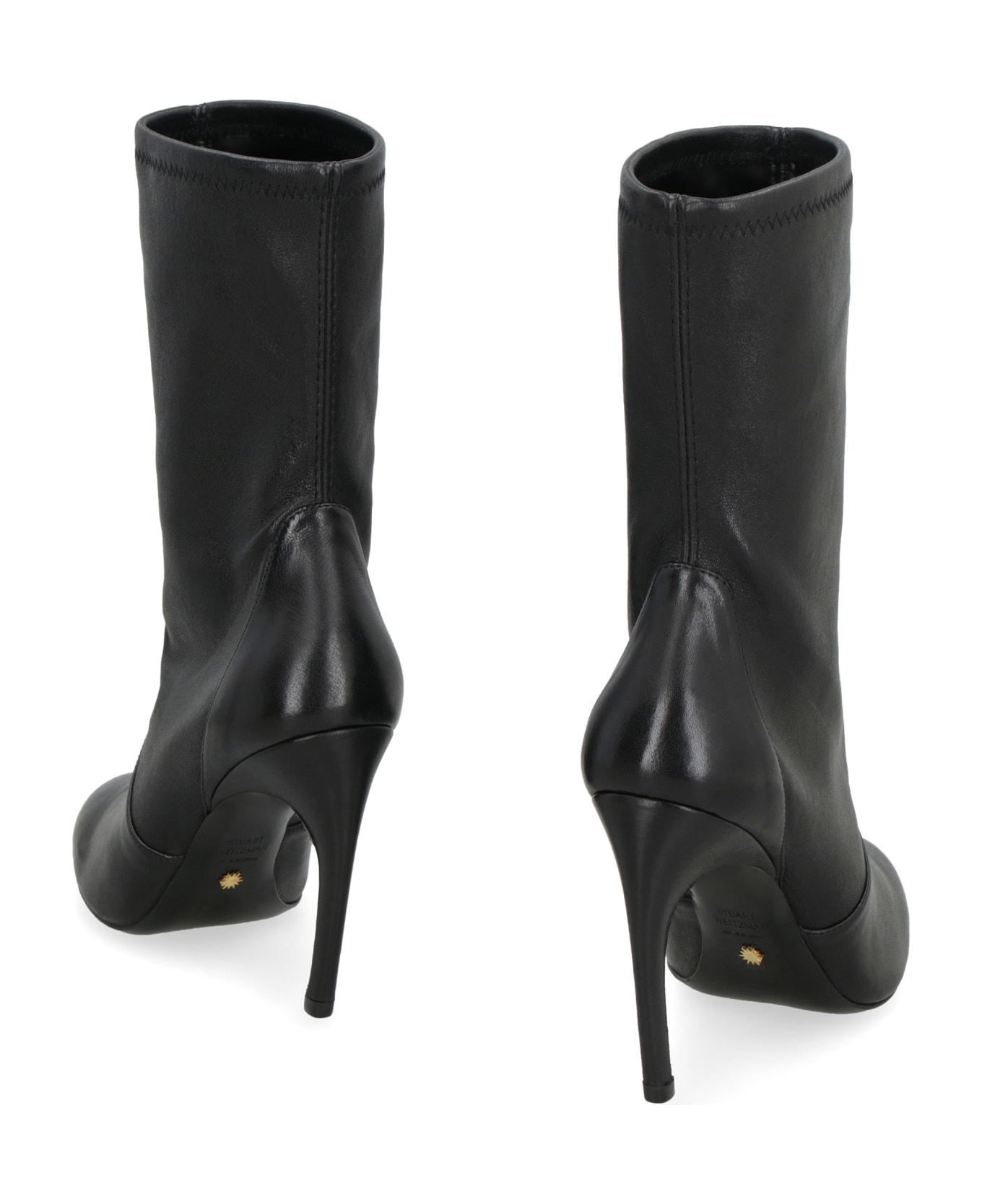 Stuart Weitzman Luxecurve Leather Ankle Boots - black