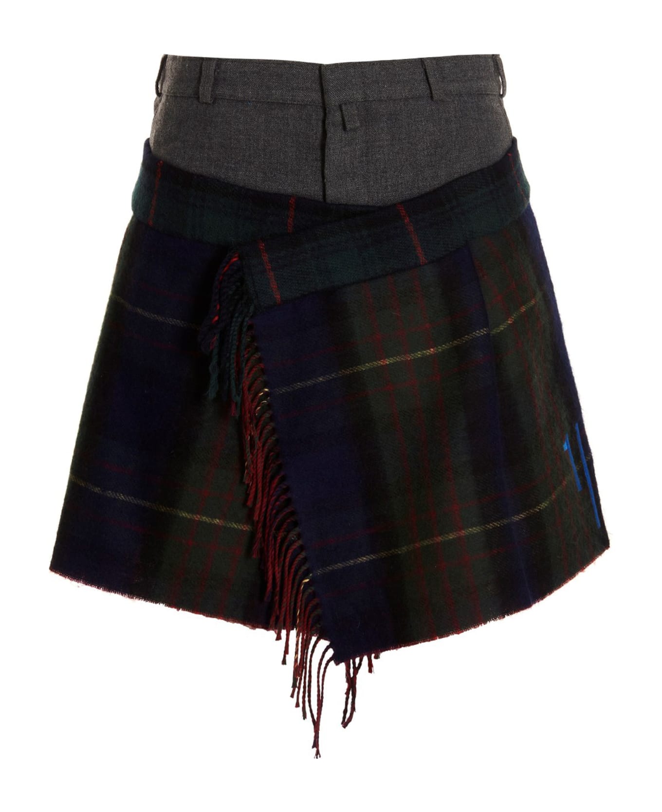 1/OFF 'check Scarf Reworked' Skirt - Multicolor
