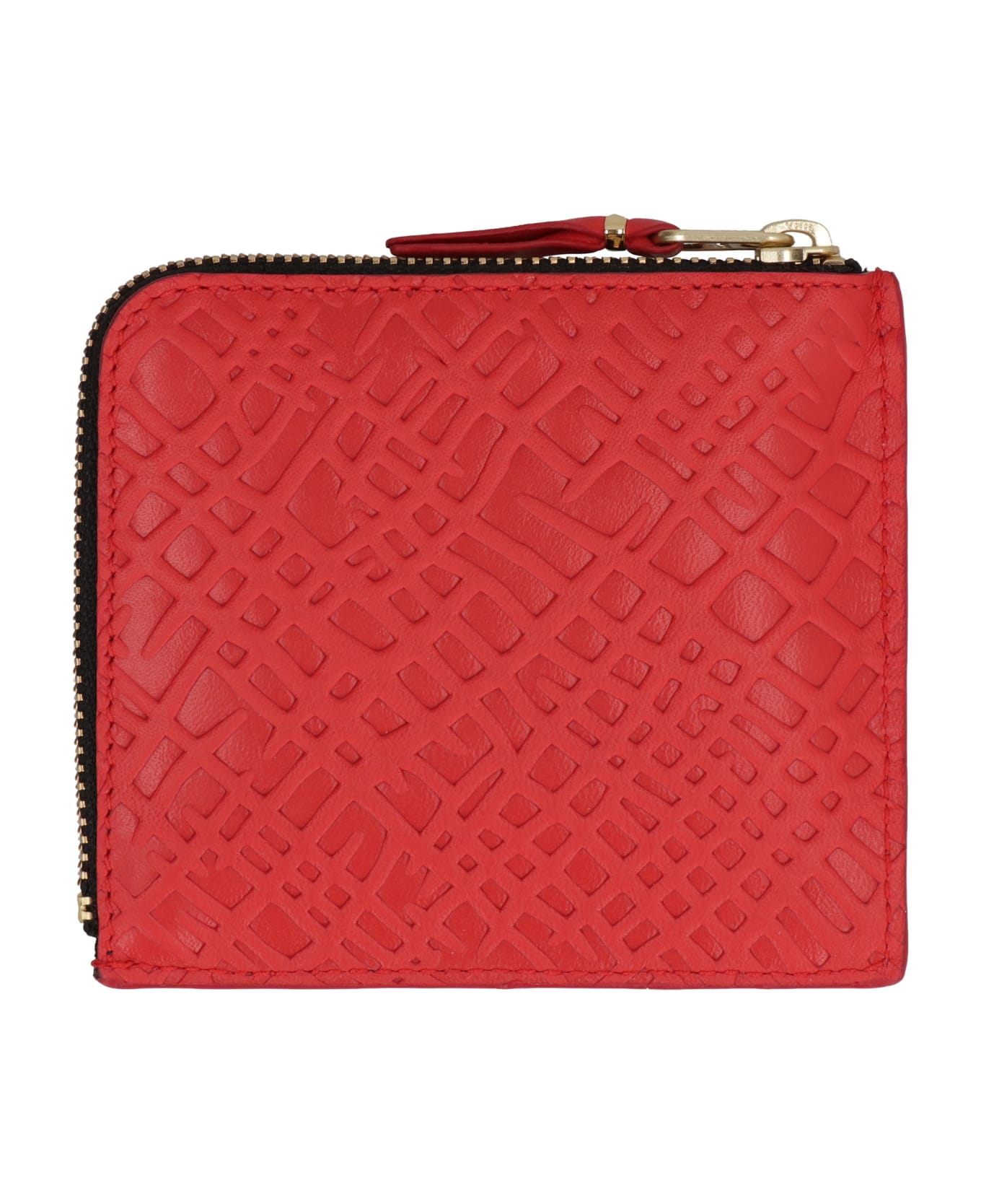 Comme des Garçons Wallet Leather Zipped Coin Purse - red