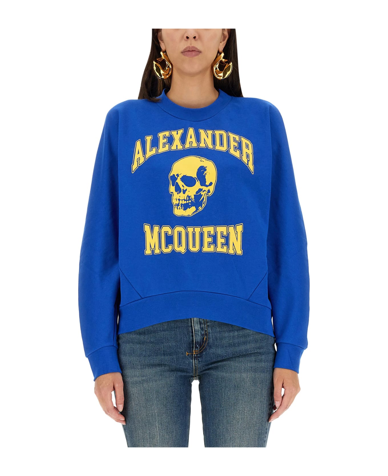 Alexander McQueen Varsiity Skull Sweatshirt - BLU フリース