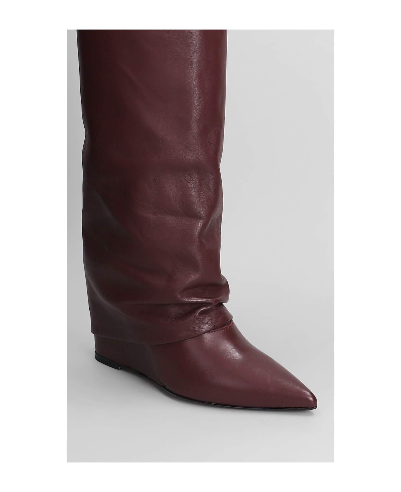 The Seller High Heels Boots In Bordeaux Leather - bordeaux