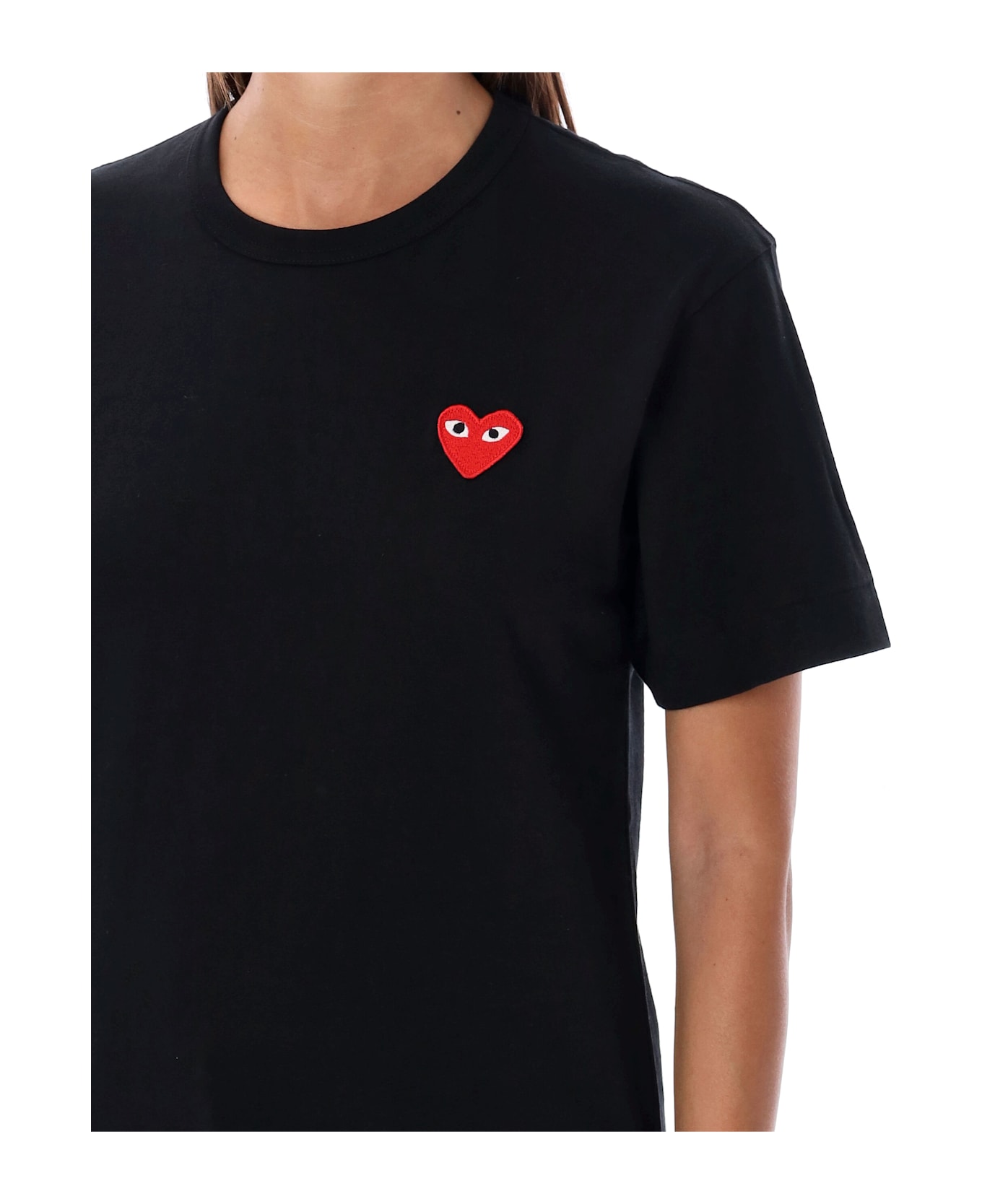 Comme des Garçons Play Classic Heart Patch Tee - BLACK