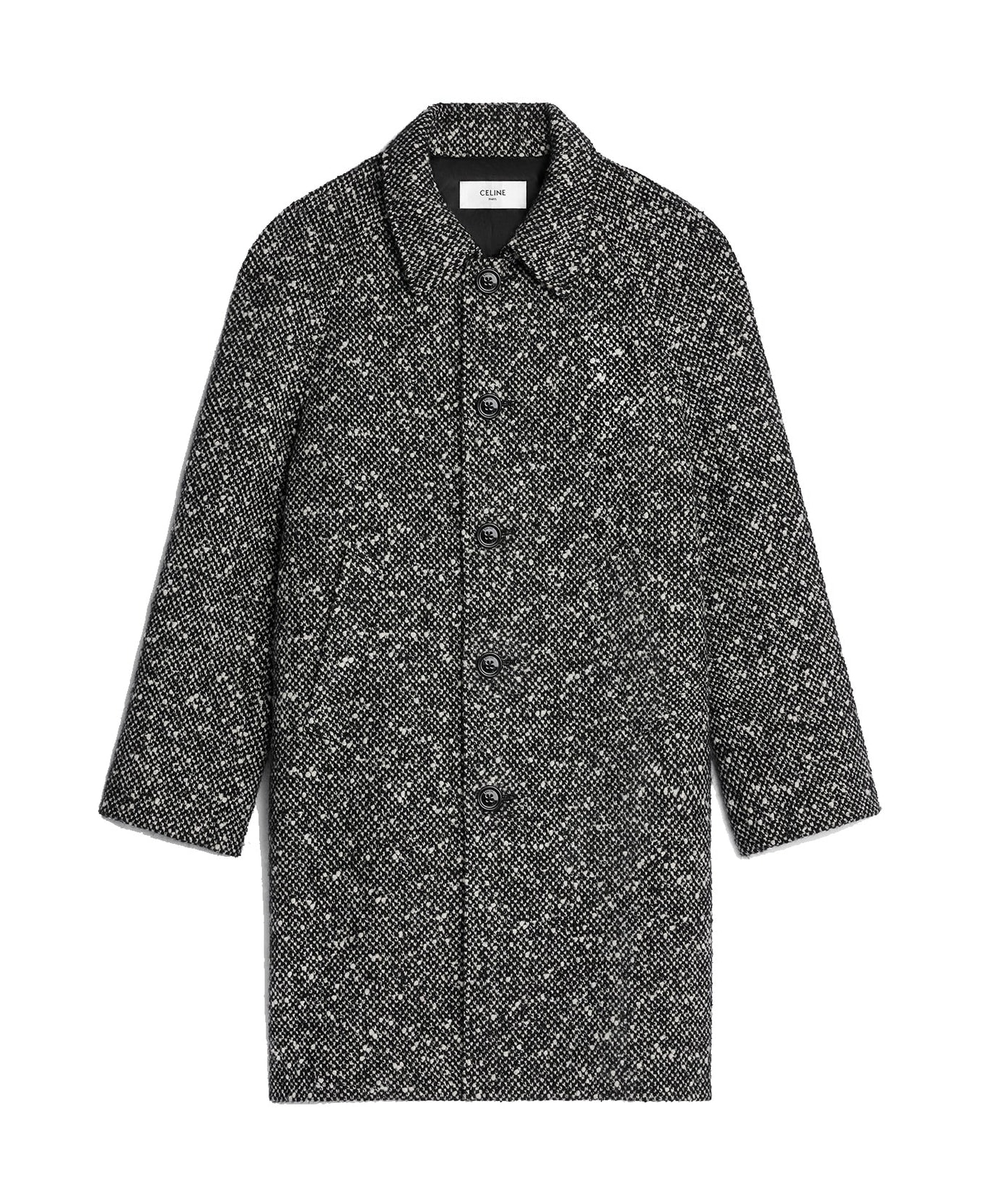Celine Céline Camden Wool Tweed Coat - Gray