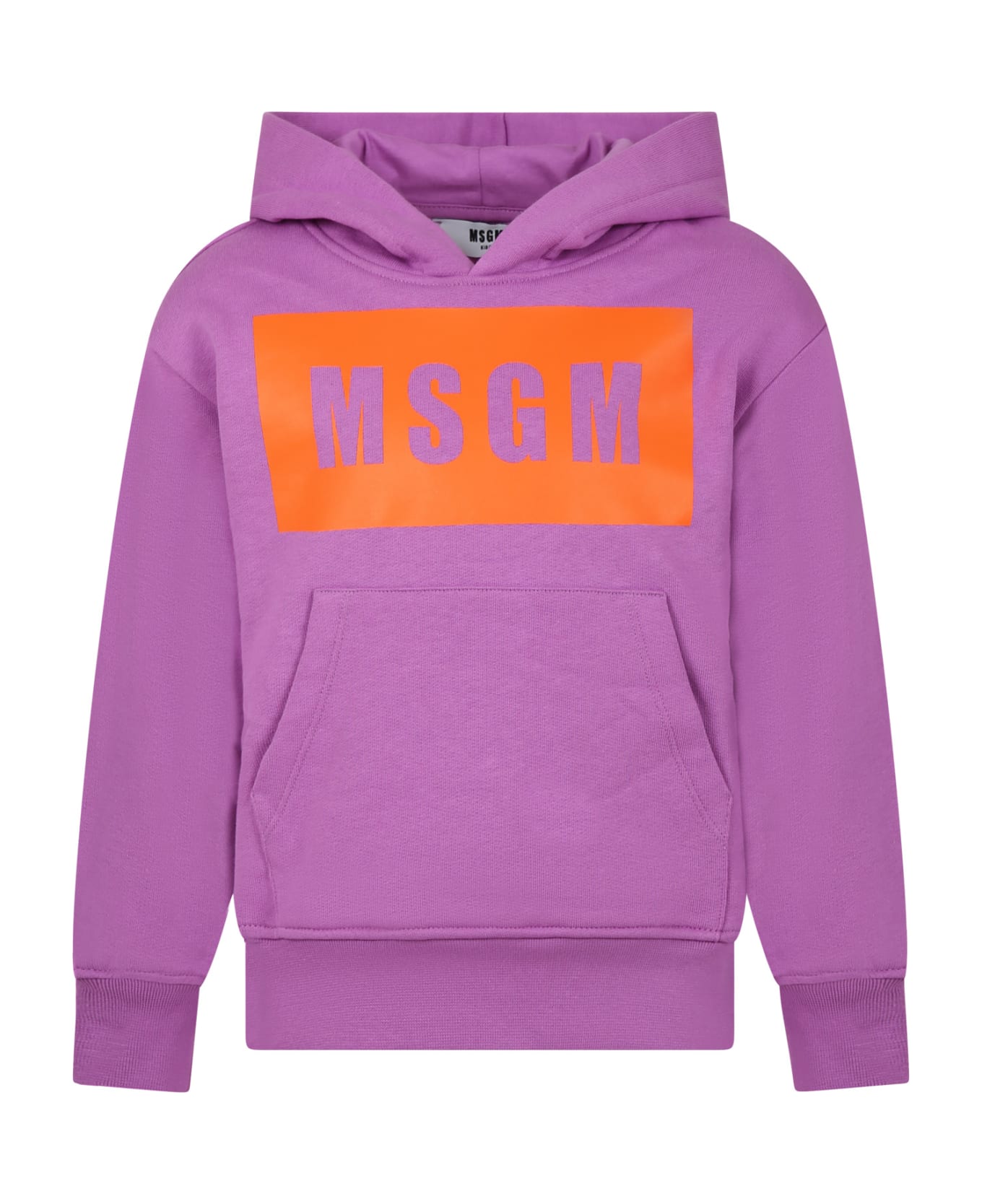 MSGM Lilac Sweatshirt For Girl With Logo - Lilac ニットウェア＆スウェットシャツ