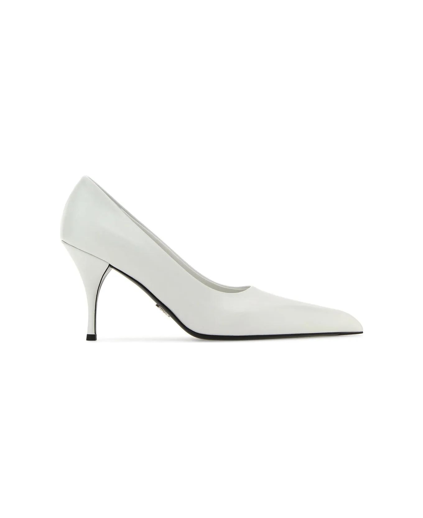 Prada White Leather Pumps - BIANCO