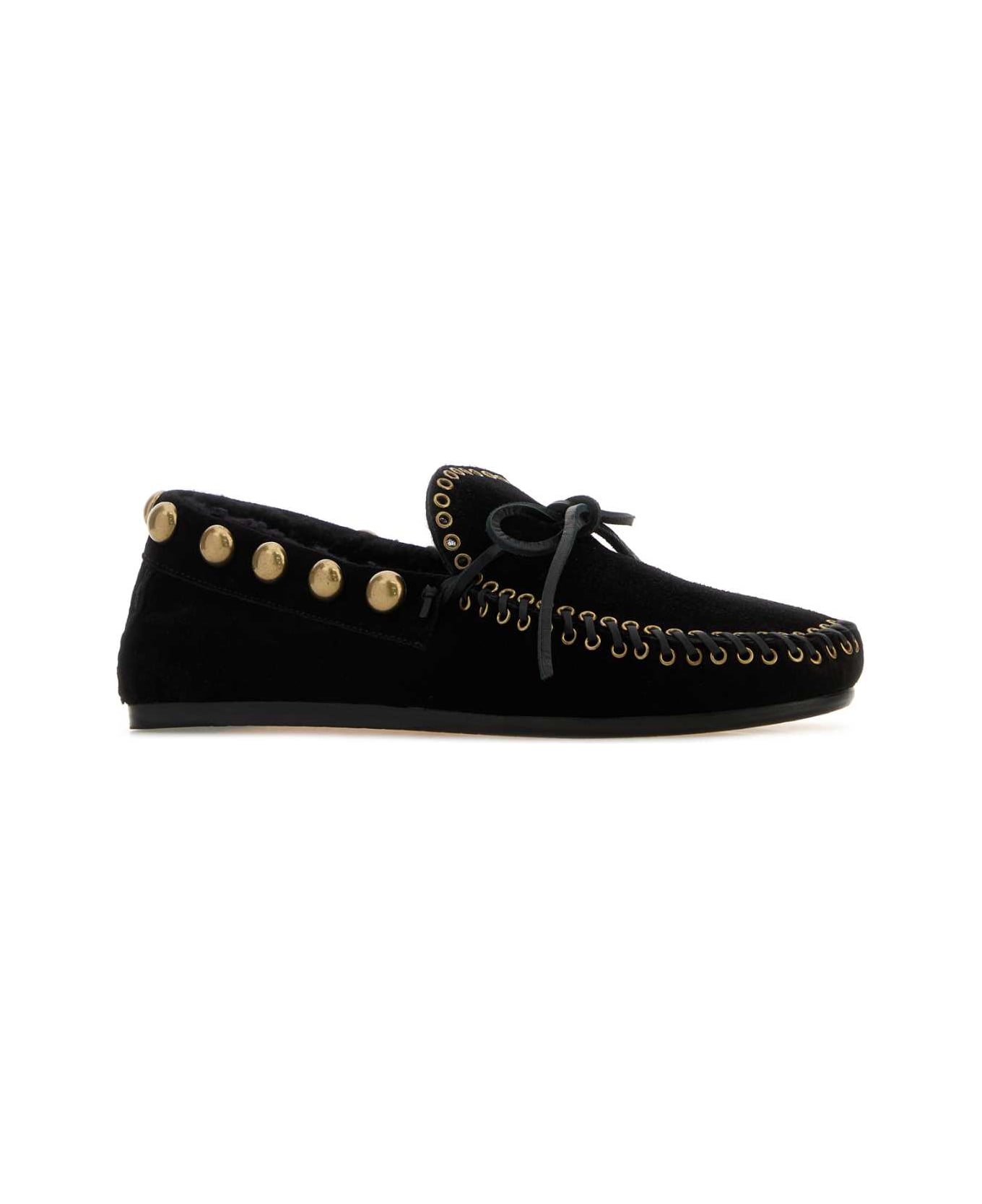 Isabel Marant Black Suede Fitza Loafers - BLACKGOLD