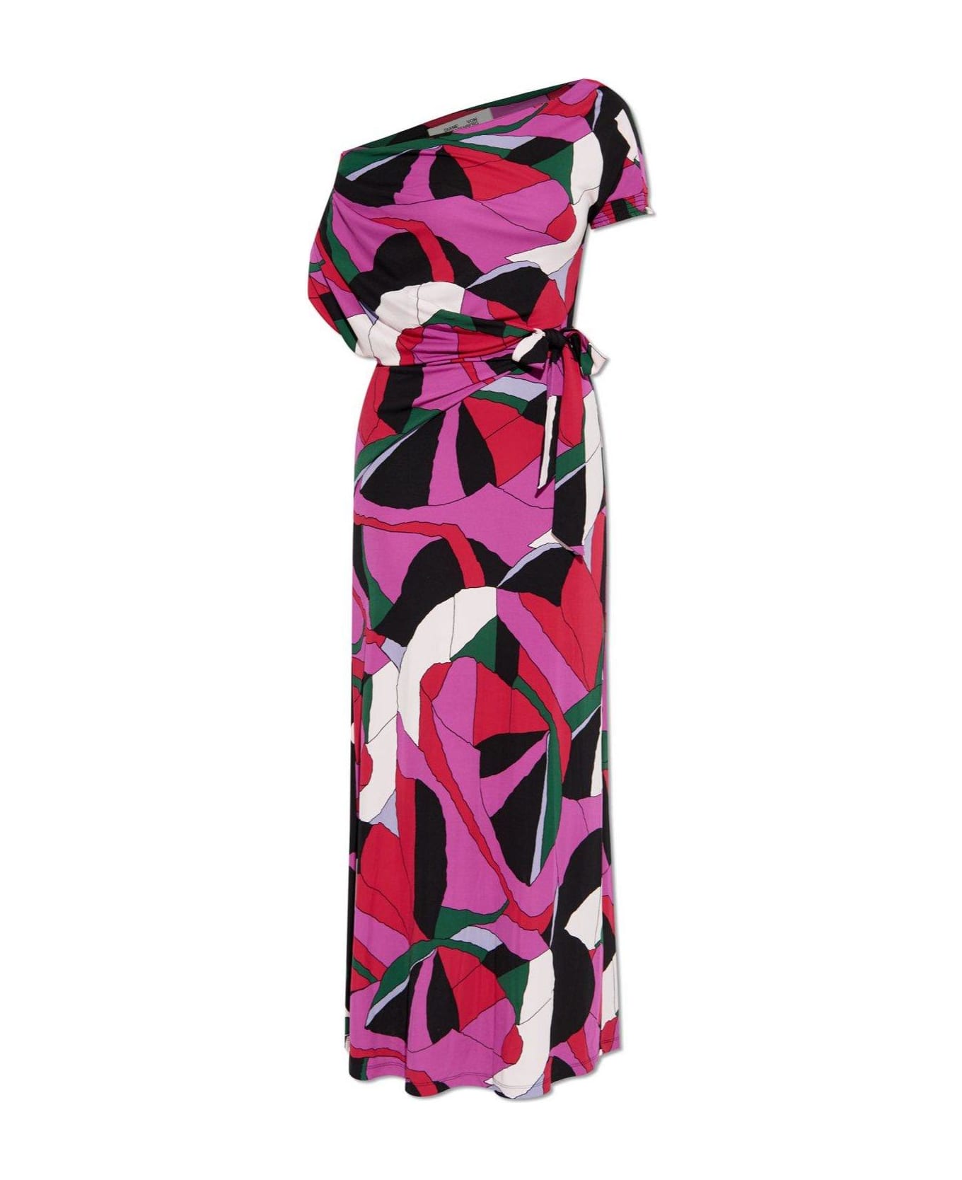 Diane Von Furstenberg Eliana Abstract Printed Maxi Dress - PINK/BLACK