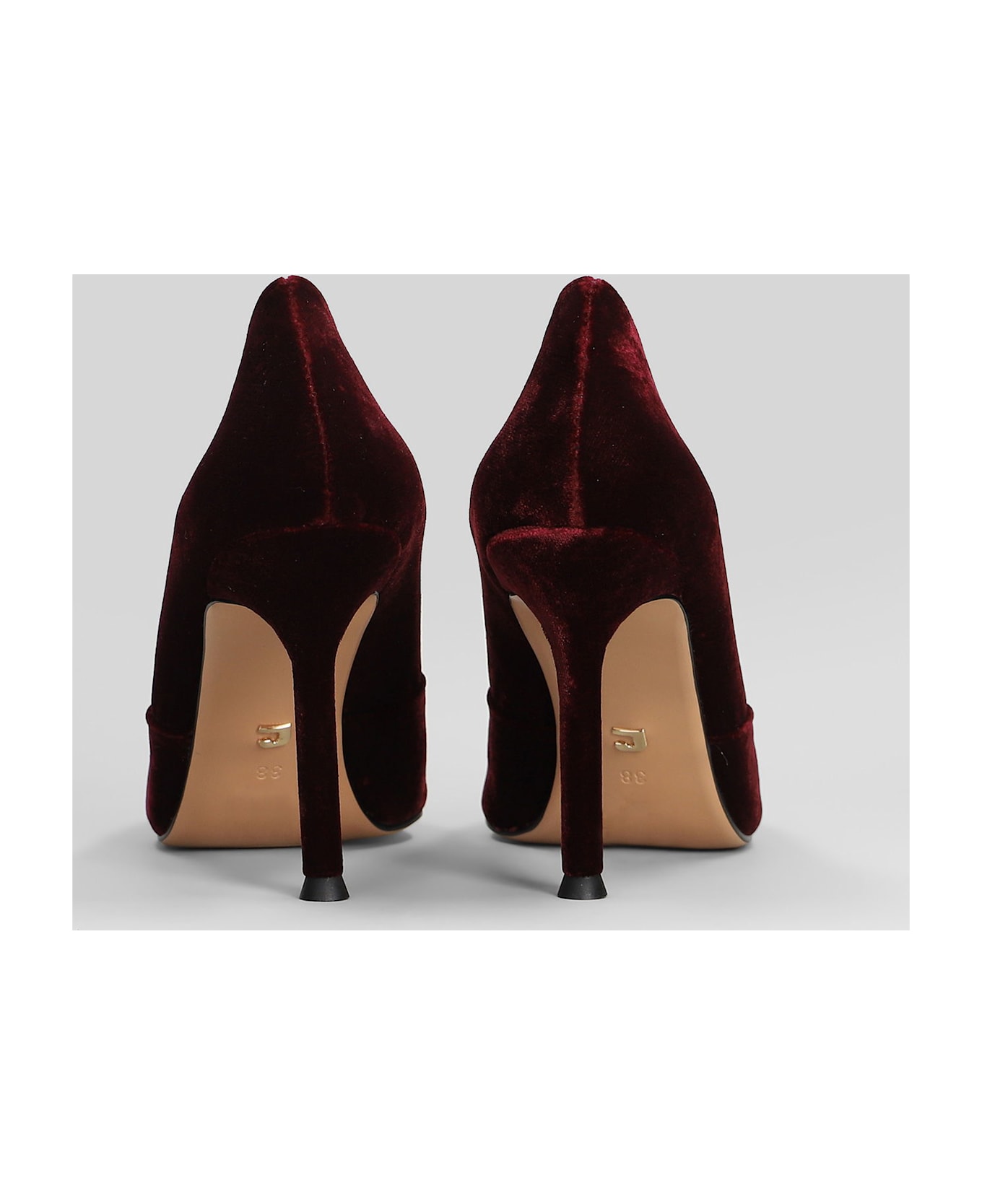 Lola Cruz Pumps In Bordeaux Velvet - bordeaux