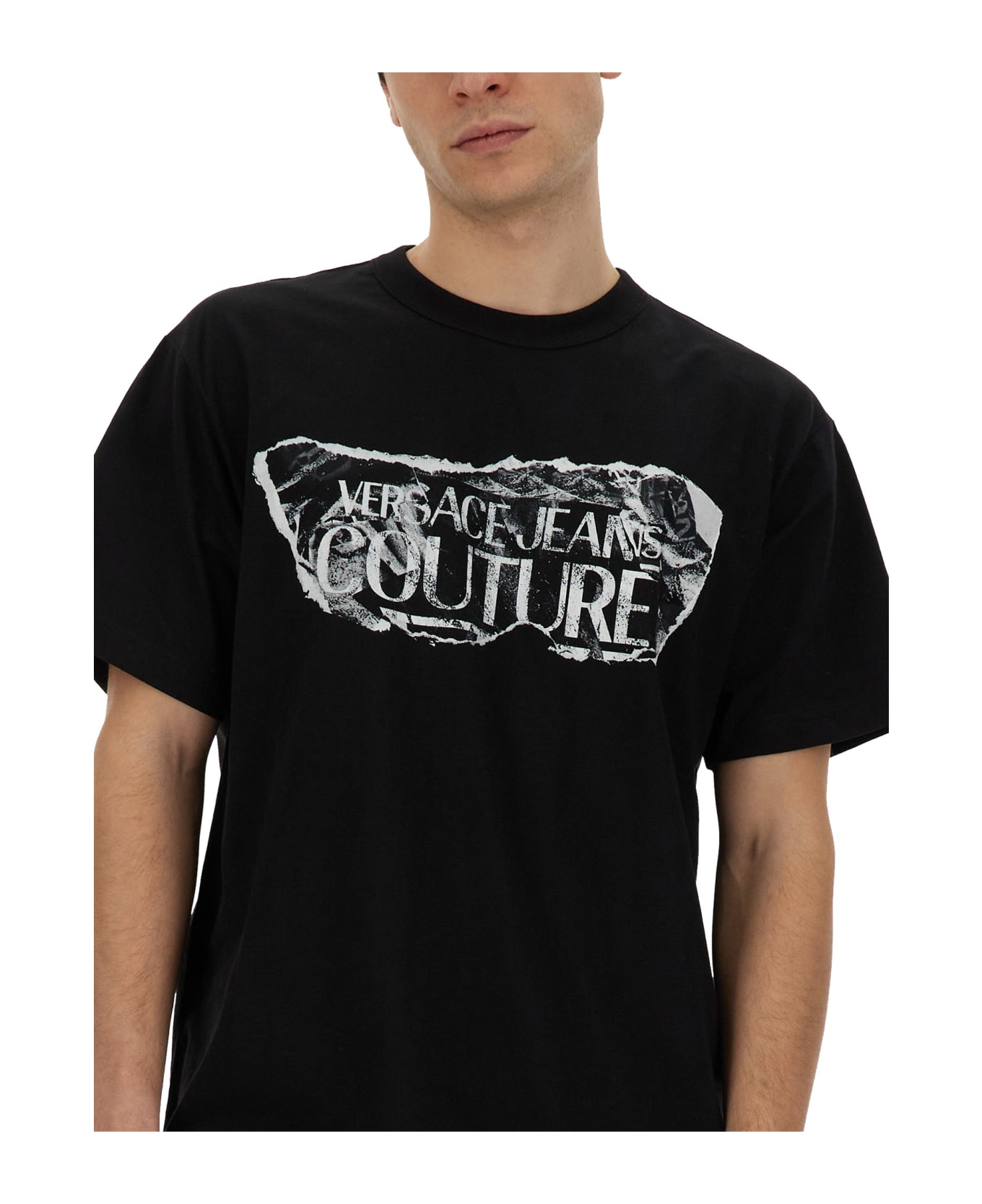 Versace Jeans Couture Couture Logo Print T-shirt - BLACK シャツ